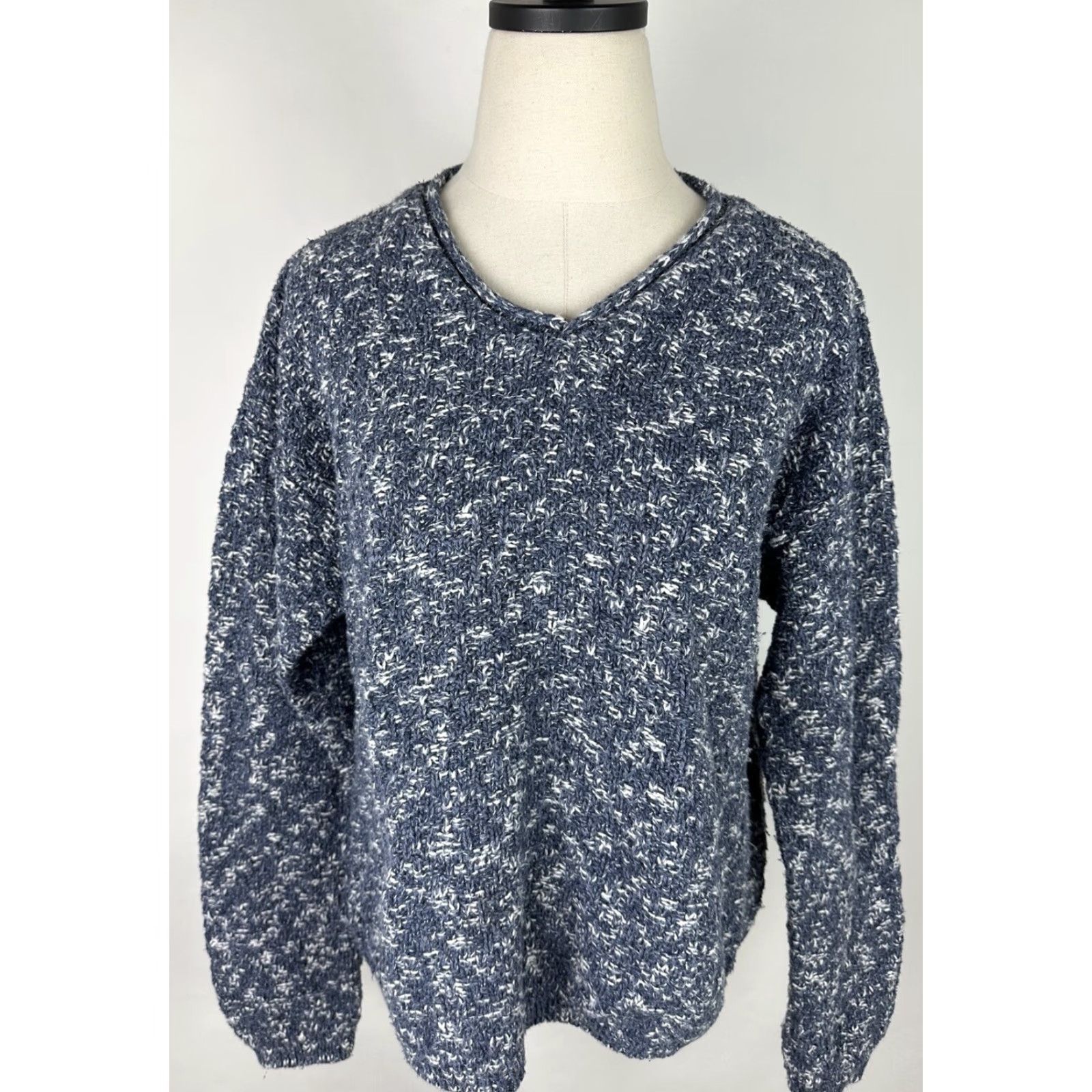 Vintage VINTAGE ALPS Sweater WOMENS L Pullover Knit 90s Chunky Cotton Blend Blue HOLE Decade/Theme: 90s Bohemian Grunge Ski Casual Womens Size L / US 10 / IT 46 - 2 Thumbnail