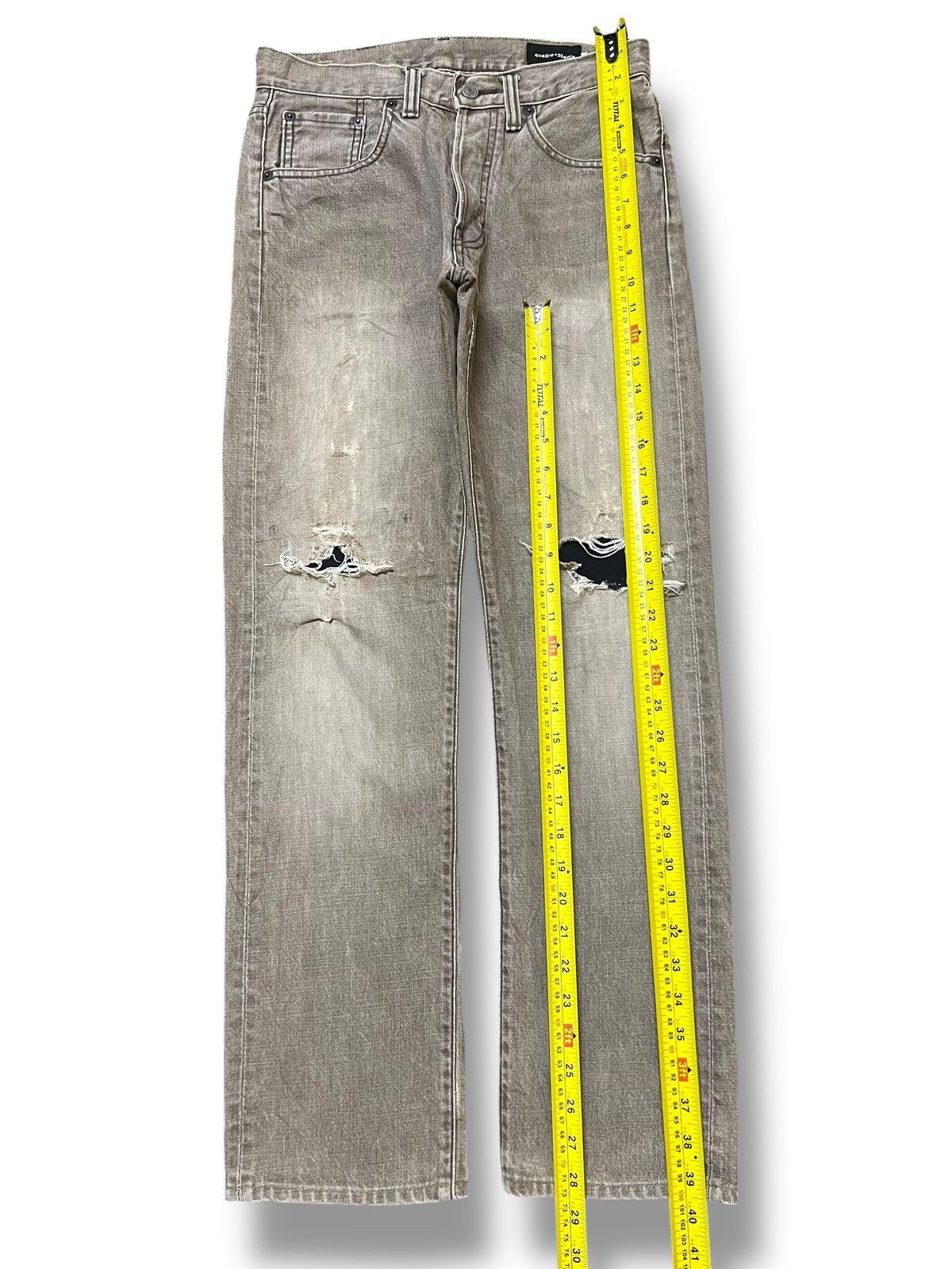 Big John Vintage Quadro+Phenia Big John Japan - Distressed Denim Size US 29 - 13 Thumbnail