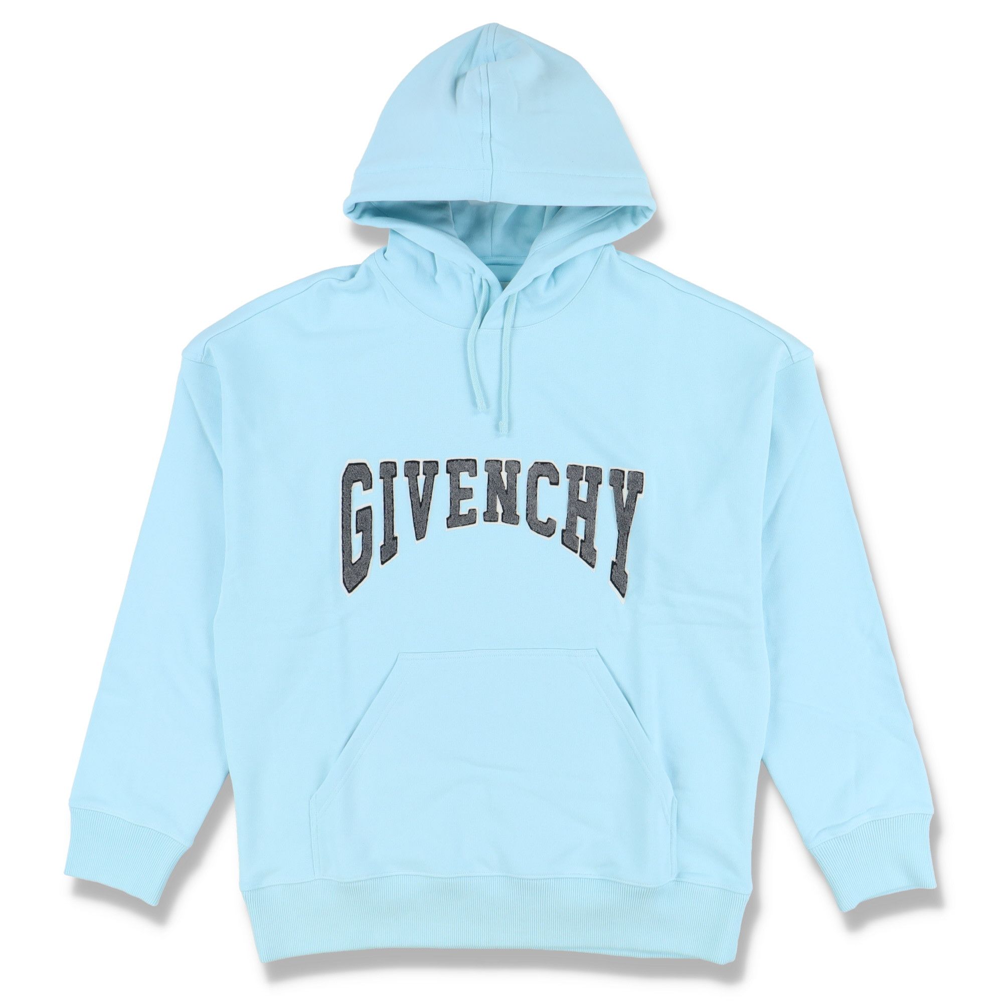 image of Givenchy Baby Blue Embroidered College Logo Hoodie, Men's (Size Small)