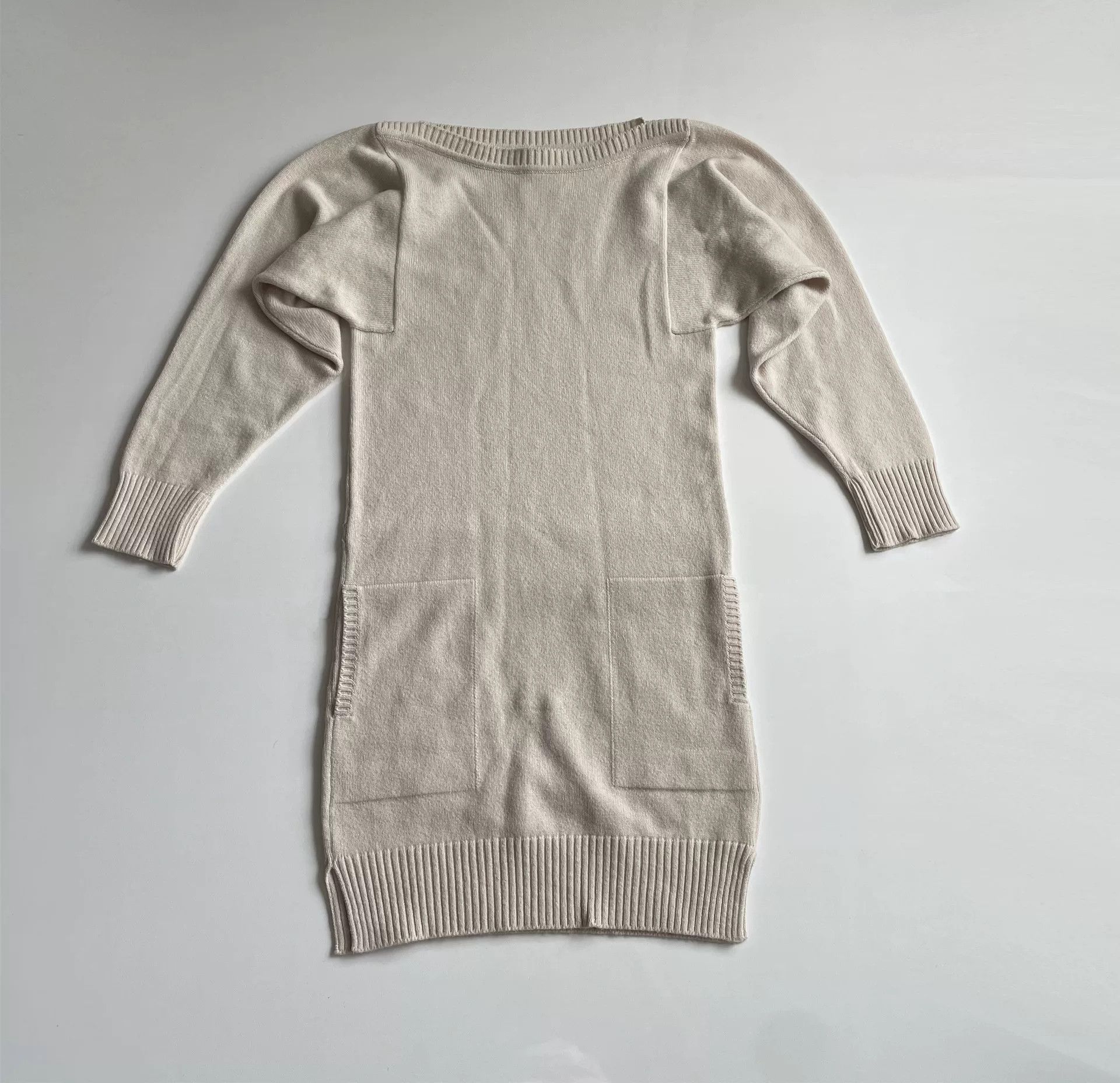 Hermes Hermes Beige Cashmere Long Sleeve Dress Size US XS / EU 42 / 0 - 1 Thumbnail