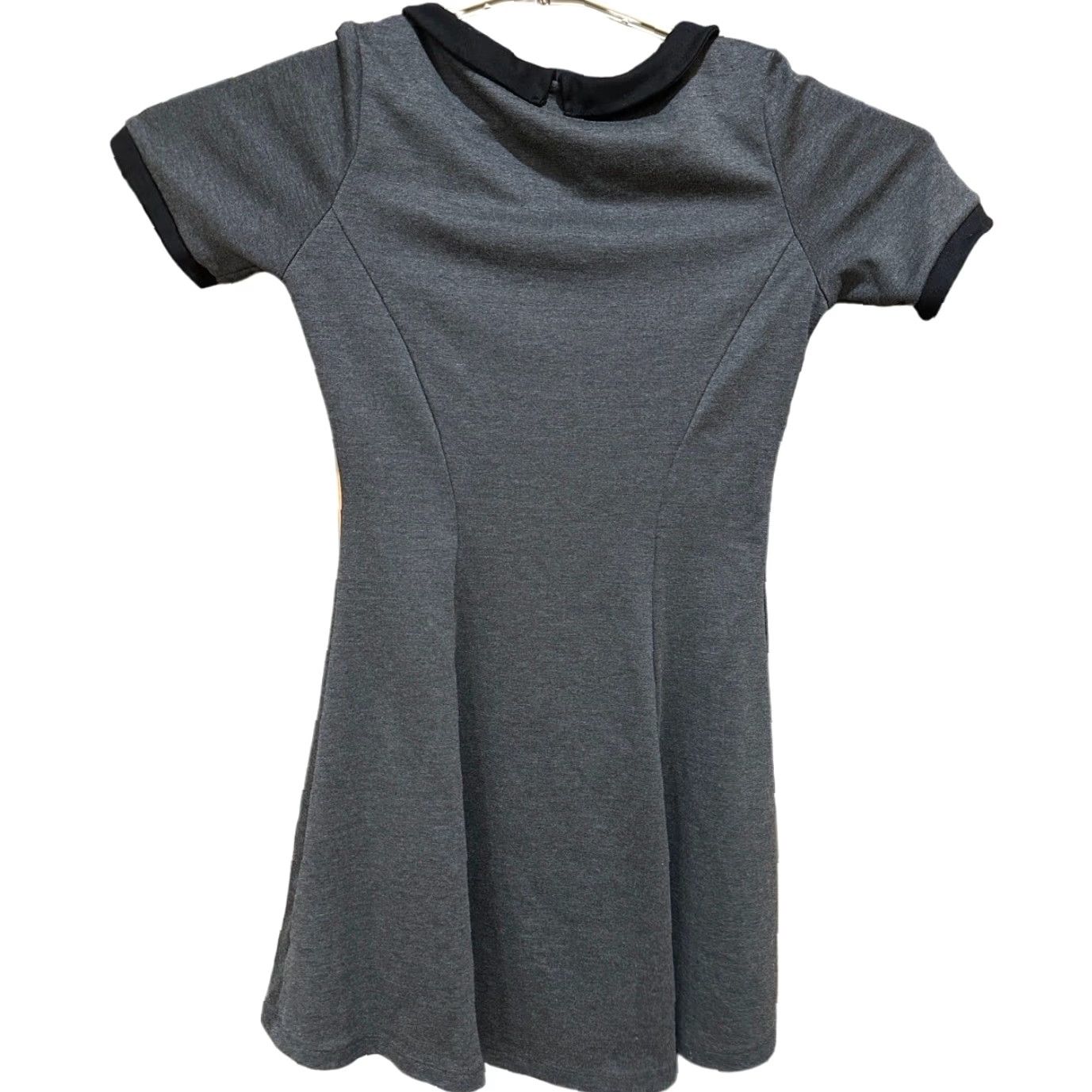 H&M H&M Dress Gray 8 Peter Pan Collar Short Sleeve A-Line Casual 8 Gray Gothic Grunge Emo Wednesday Adams Theme Womens Size M / US 6-8 / IT 42-44 - 3 Thumbnail