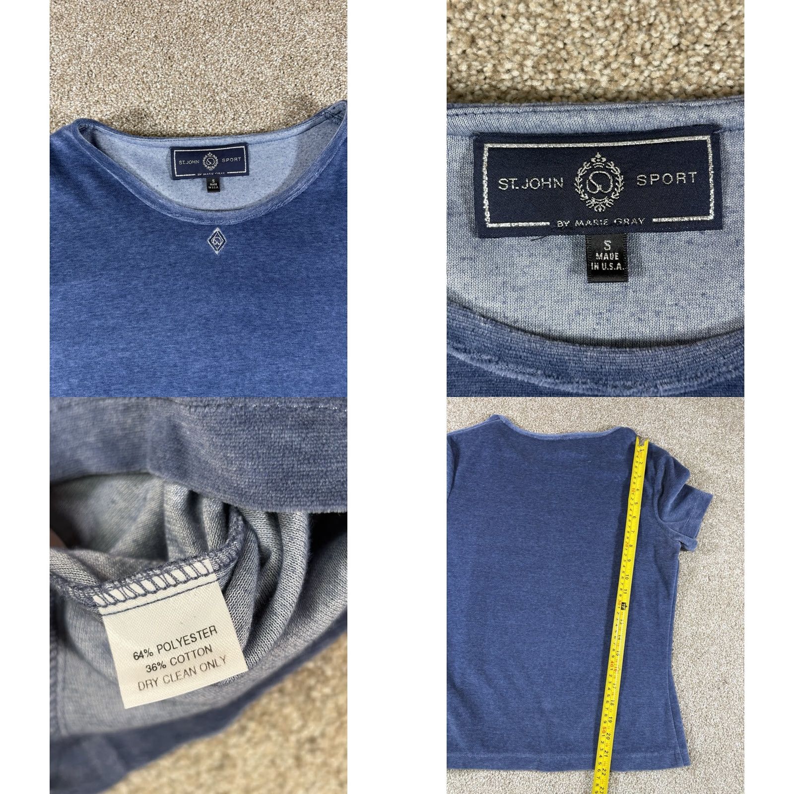 Velour VINTAGE ST. JOHN Sport Marie Gray 3-Piece Track Suit Blue Velour S Women Size S / US 4 / IT 40 - 9 Thumbnail