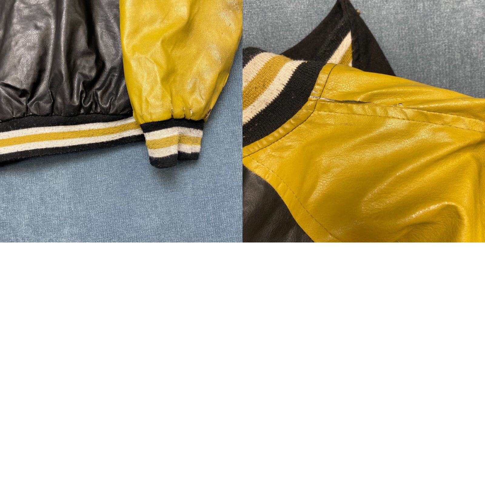 Vintage Steve & Barry's Army Varsity Jacket Mens L Black Yellow Raglan Sleeve Snap Front Size US L / EU 52-54 / 3 - 9 Thumbnail