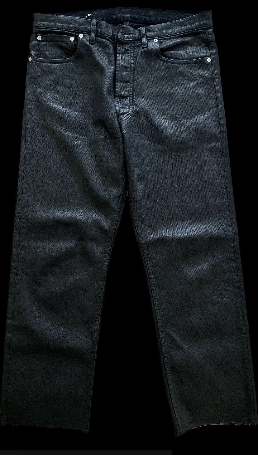 image of Maison Margiela Men's Coated Denim Jeans in Black (Size 33)