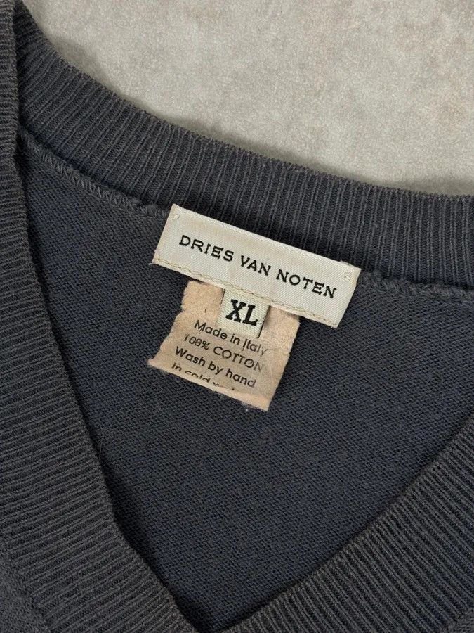 Dries Van Noten 1990s Dries Van Noten Blue Grey V-Neck Sweater Size US L / EU 52-54 / 3 - 7 Thumbnail