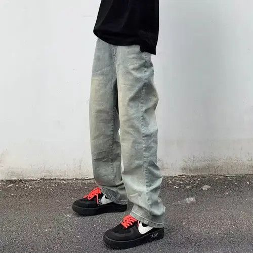 Japanese Brand × Jean High street washed distressed simple straight jeans Size US 32 / EU 48 - 1 Thumbnail