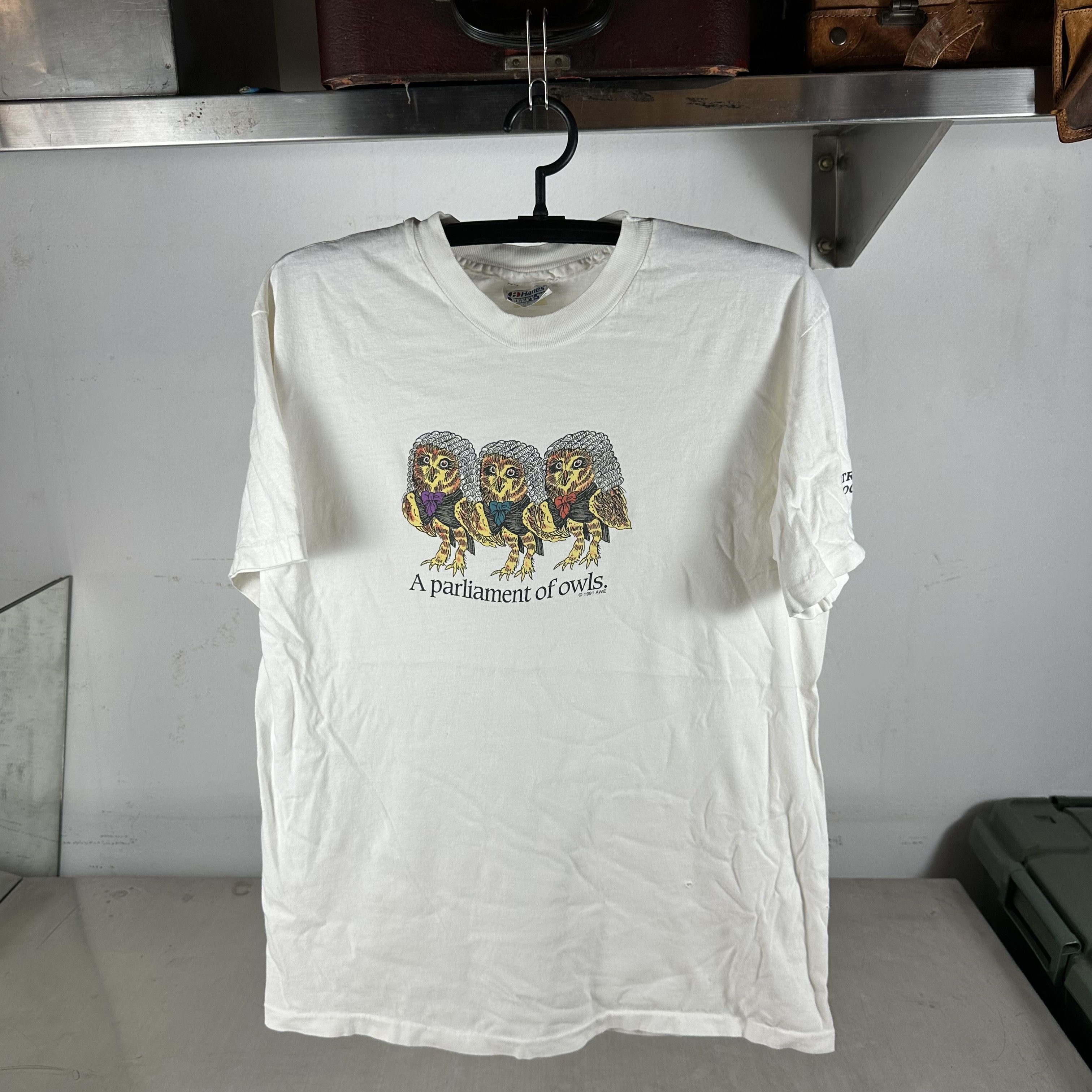 Vintage 1991 A Parliament of Owls Detroit Zoo Nature Art T-Shirt Size US L / EU 52-54 / 3 - 1 Thumbnail