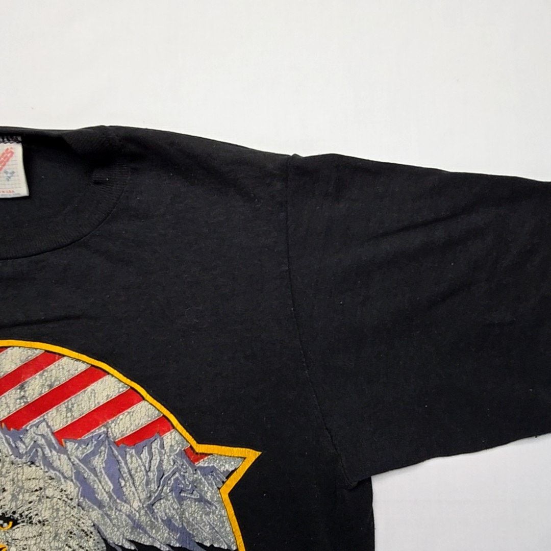 Jerzees Vintage USA Eagle Graphic Patriotic Black Small Shirt 80s Size US S / EU 44-46 / 1 - 9 Thumbnail