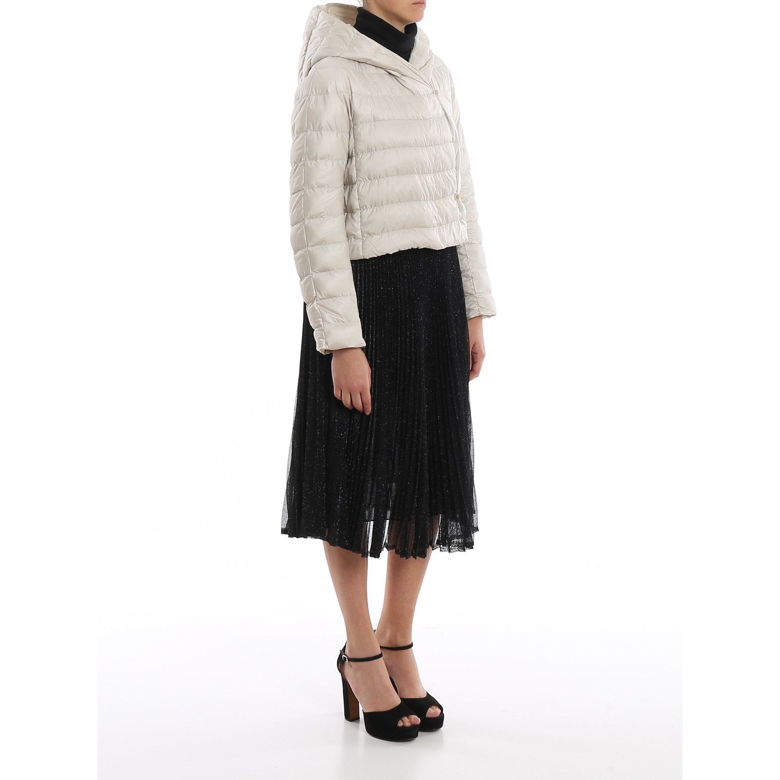 Max Mara Max Mara “B-soft” Cropped Puffer Jacket – Cream – Size IT 2 Size XS / US 0-2 / IT 36-38 - 2 Thumbnail