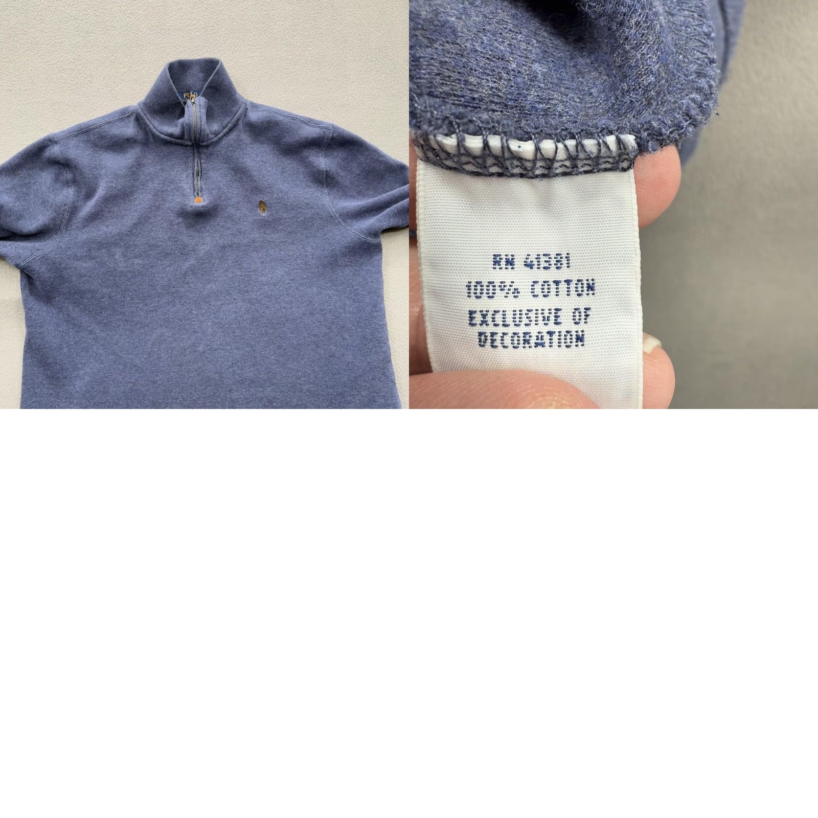 Polo Ralph Lauren Polo Ralph Lauren Sweater Mens Large Blue Half Zip Pullover Mock Neck Pony Logo Knit Pullover Long Sleeve 100% Cotton Casual Size US L / EU 52-54 / 3 - 8 Thumbnail