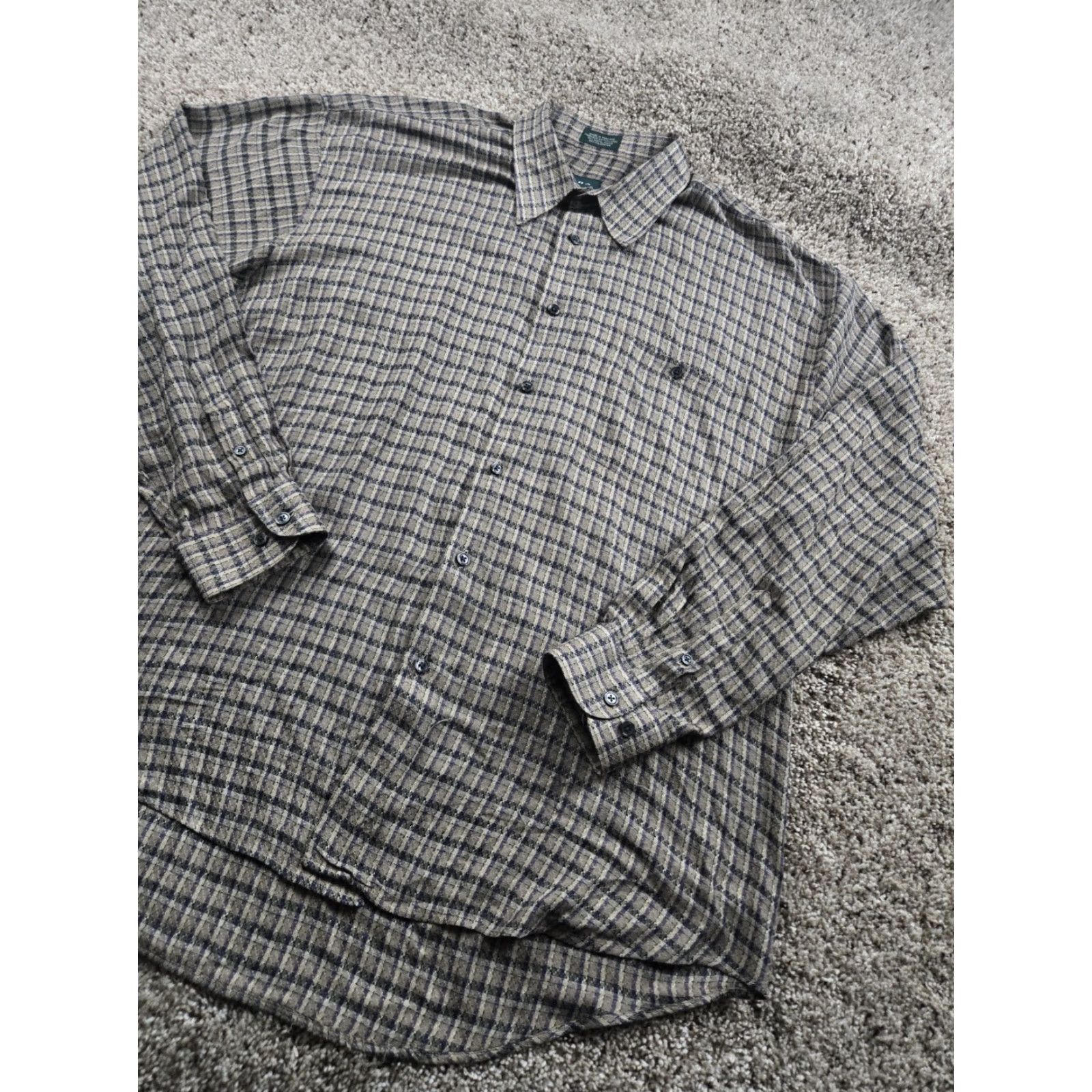 Vintage VINTAGE Tundra Shirt Men XL Yellow Beige Plaid Button-Up Long Sleeve Rayon Blend/Cotton Brown Size US XL / EU 56 / 4 - 2 Thumbnail