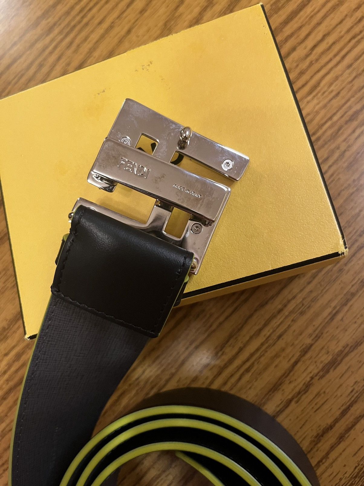 Fendi Fendi FF Logo Leather Belt Size 44 - 4 Thumbnail