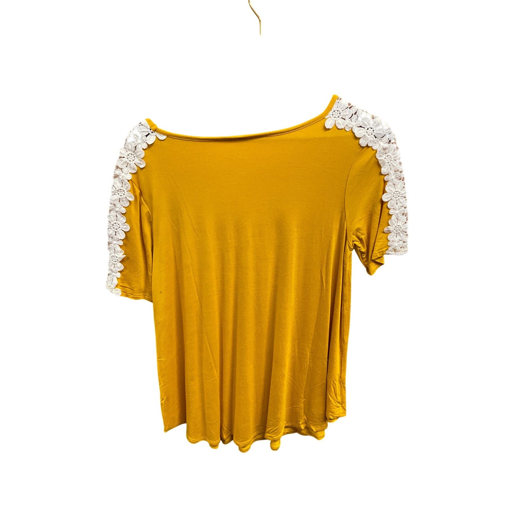 Other Yellow Floral Lace-Shoulder Short Sleeve Womens Top M 42 Pop Size M / US 6-8 / IT 42-44 - 5 Thumbnail