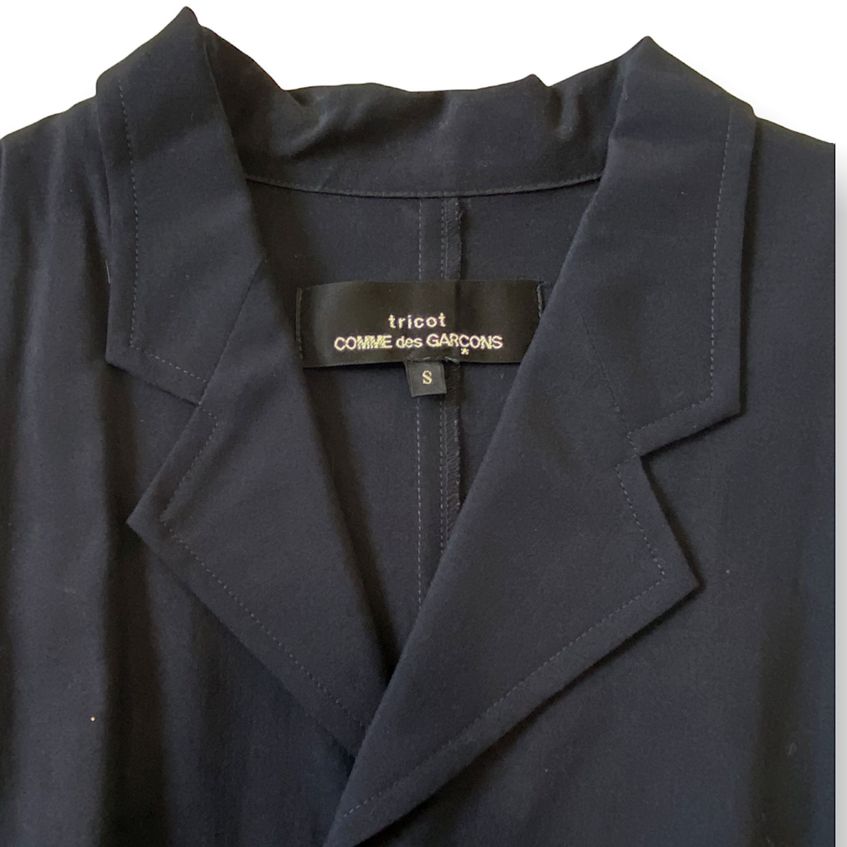 Comme des Garcons Comme des Garçons Tricot AD1991 Navy Wool Belted Midi Dress Size S / US 4 / IT 40 - 9 Thumbnail