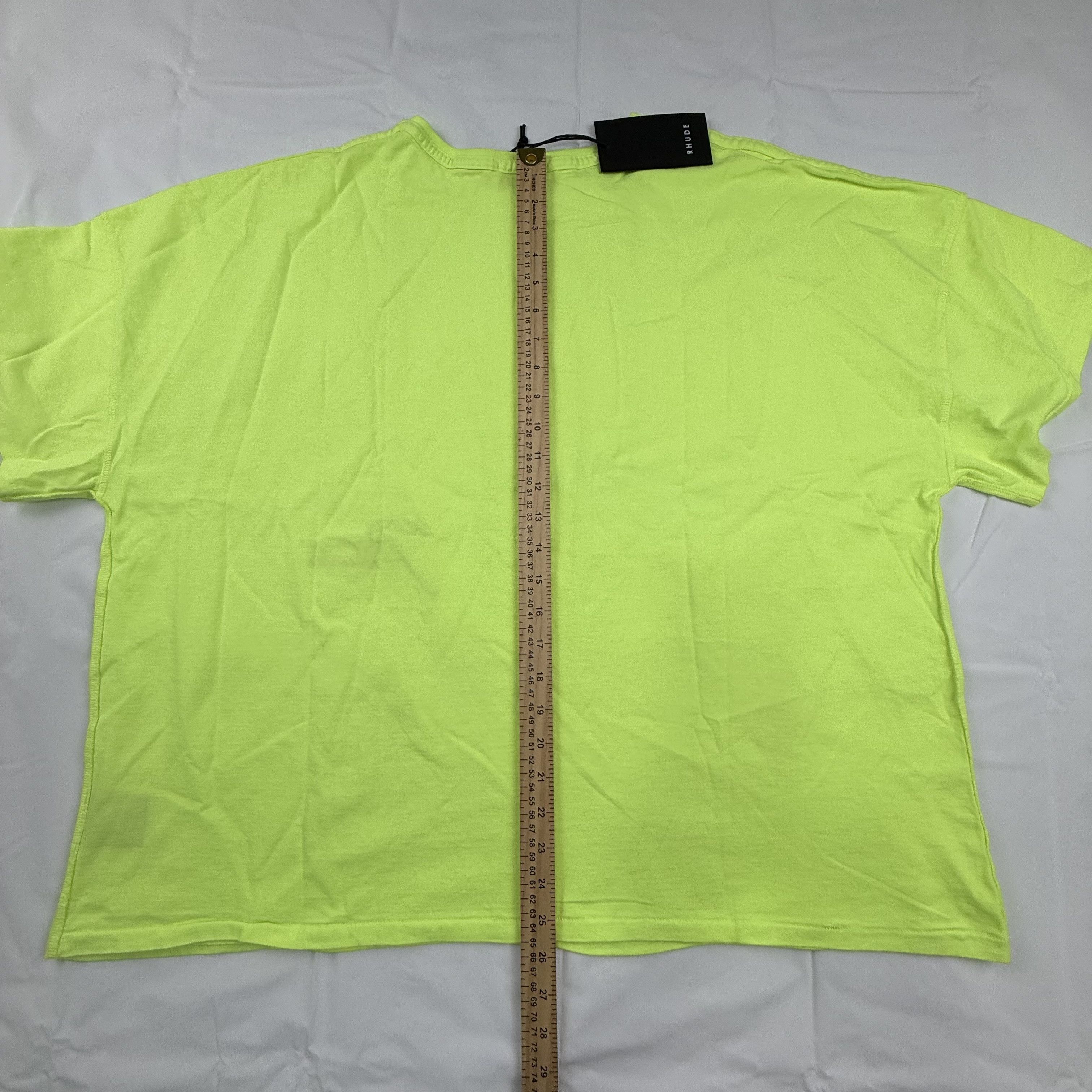 Rhude Rhude Mens Neon Yellow Script Logo Boxy T-Shirt XL Size US XL / EU 56 / 4 - 10 Thumbnail