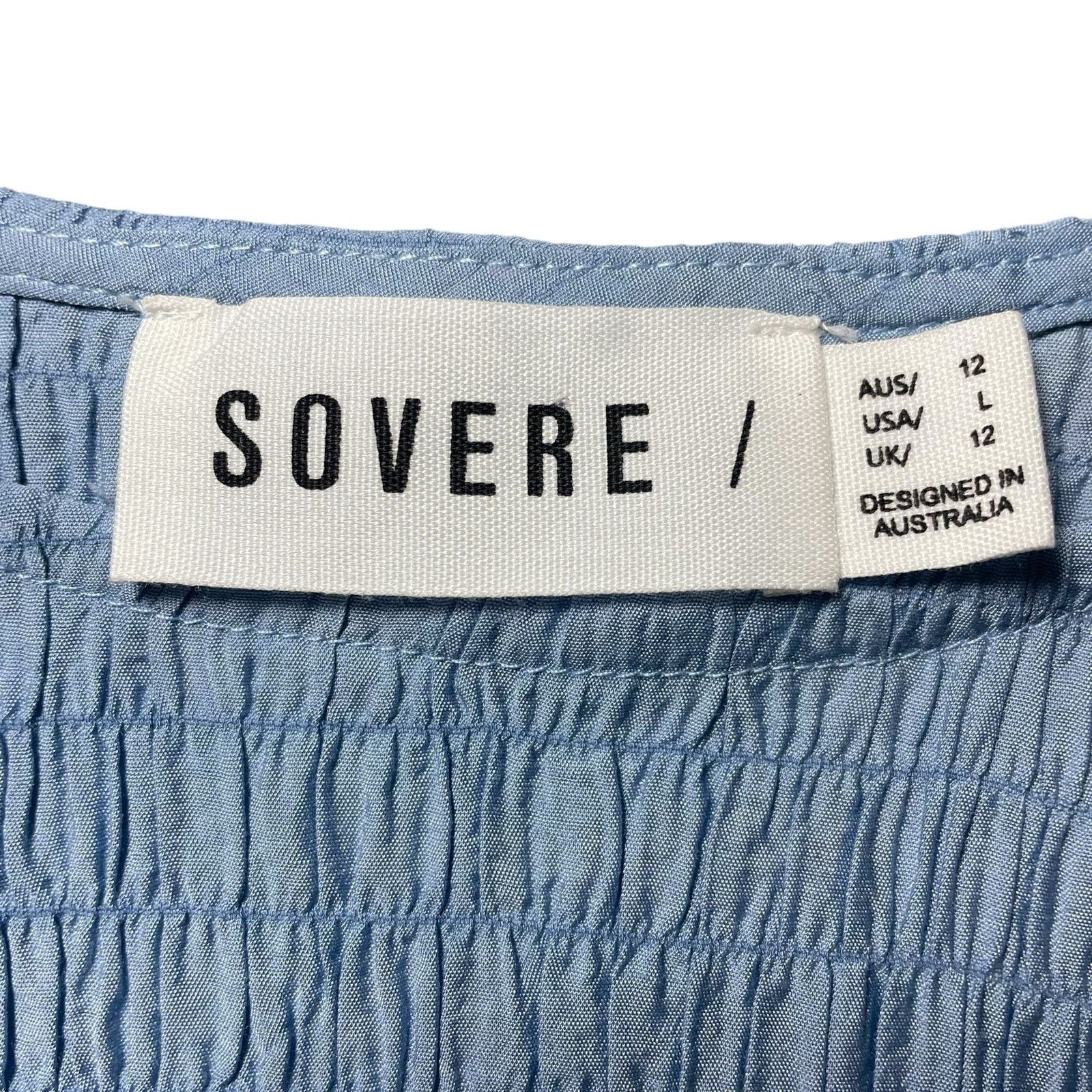 Other SOVERE Tie Front Light Blue Stretchy Blouse AUS 12 US Large Size L / US 10 / IT 46 - 3 Thumbnail