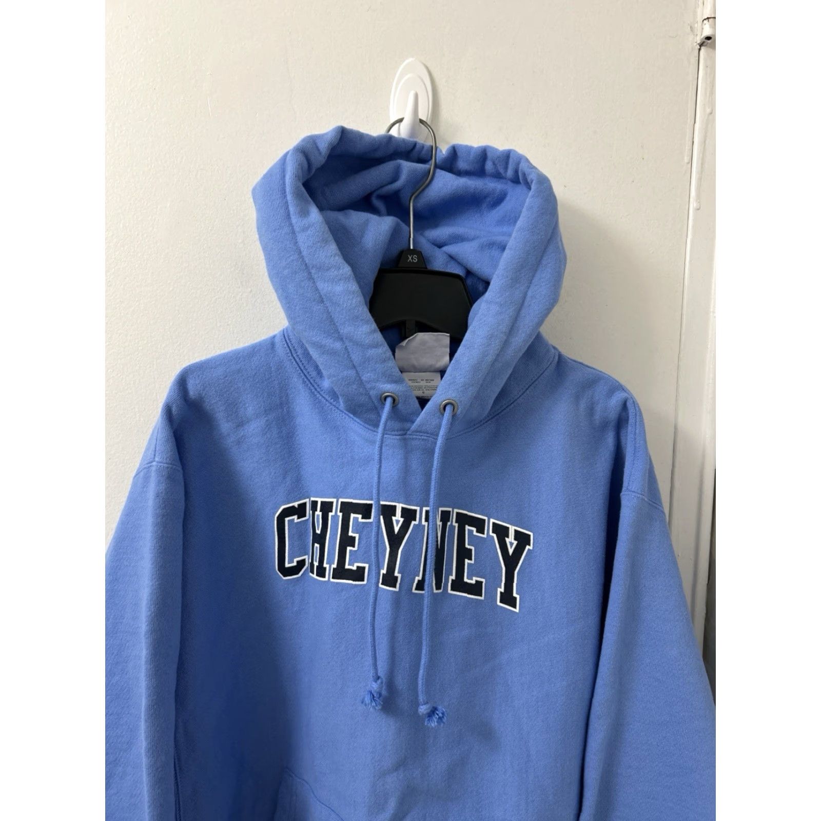 Champion Champion Reverse Weave Hoodie Mens Large Blue Cheyney College Logo Pullover Corded Pockets Size US L / EU 52-54 / 3 - 2 Thumbnail