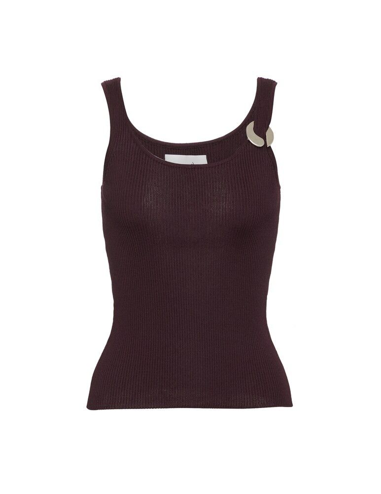 Coperni o1mle1224 Compression Rib Vest Tank Top in Burgundy Size L / US 10 / IT 46 - 1 Thumbnail