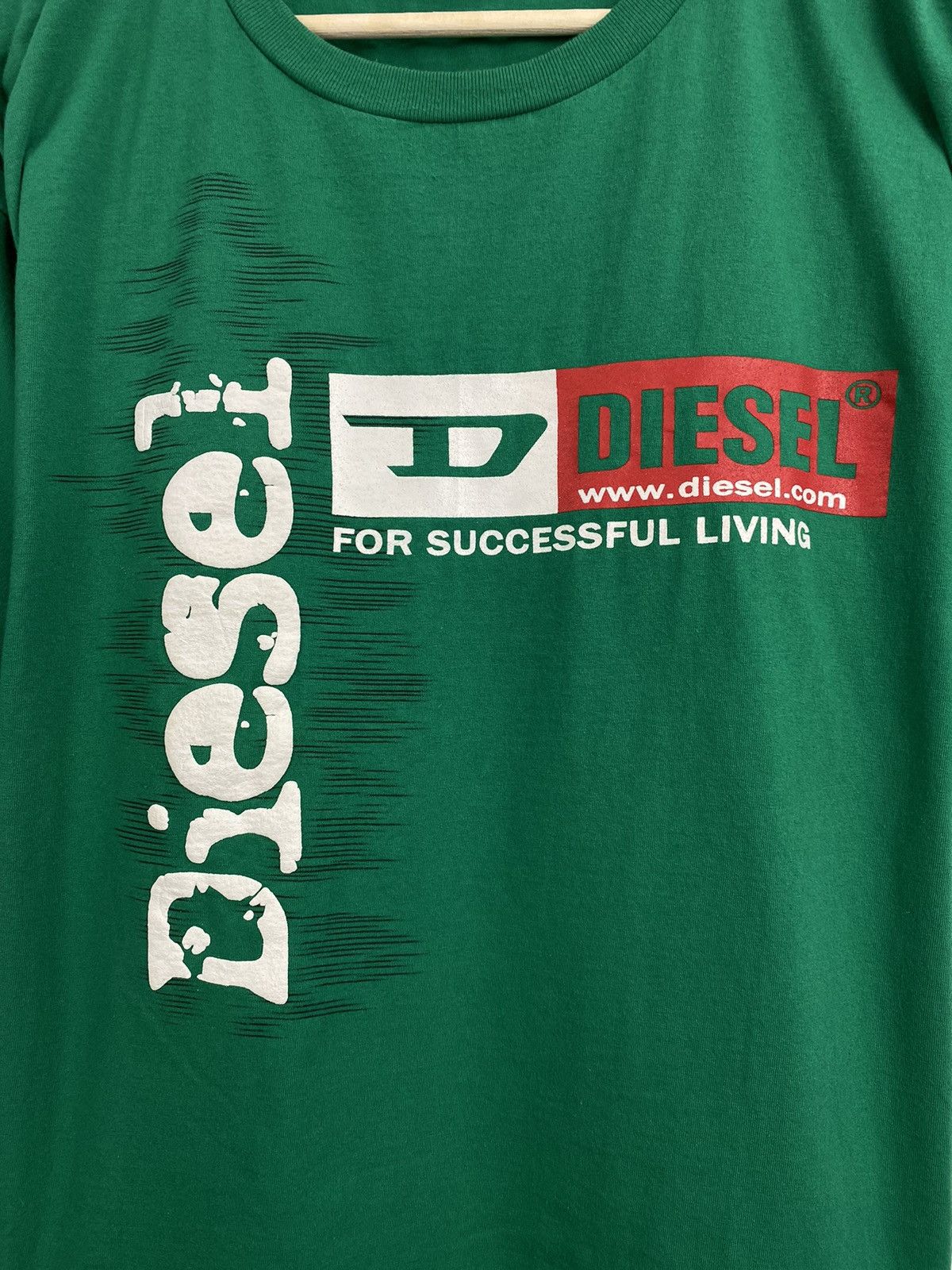 Diesel 🇺🇸 Vintage 90s Diesel Big Logo Retro T-Shirt Rare Y2K Size US XXL / EU 58 / 5 - 4 Thumbnail