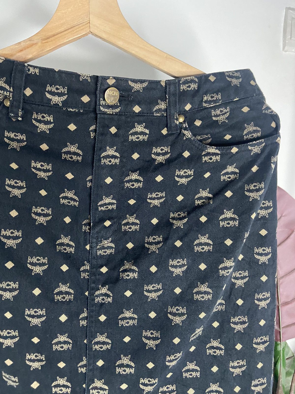 MCM × Vintage MCM MIDI SKIRT FULL LOGO MCM😊❤️ Size 31" - 4 Thumbnail
