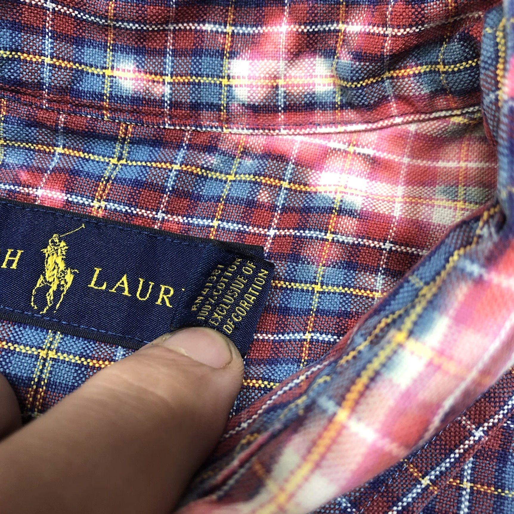 Ralph Lauren Polo Ralph Lauren Shirt Mens Medium Button-Down Long Sleeve Tie Dye Acid Wash Multicolor 90s Preppy Designer Classic Size US M / EU 48-50 / 2 - 6 Thumbnail