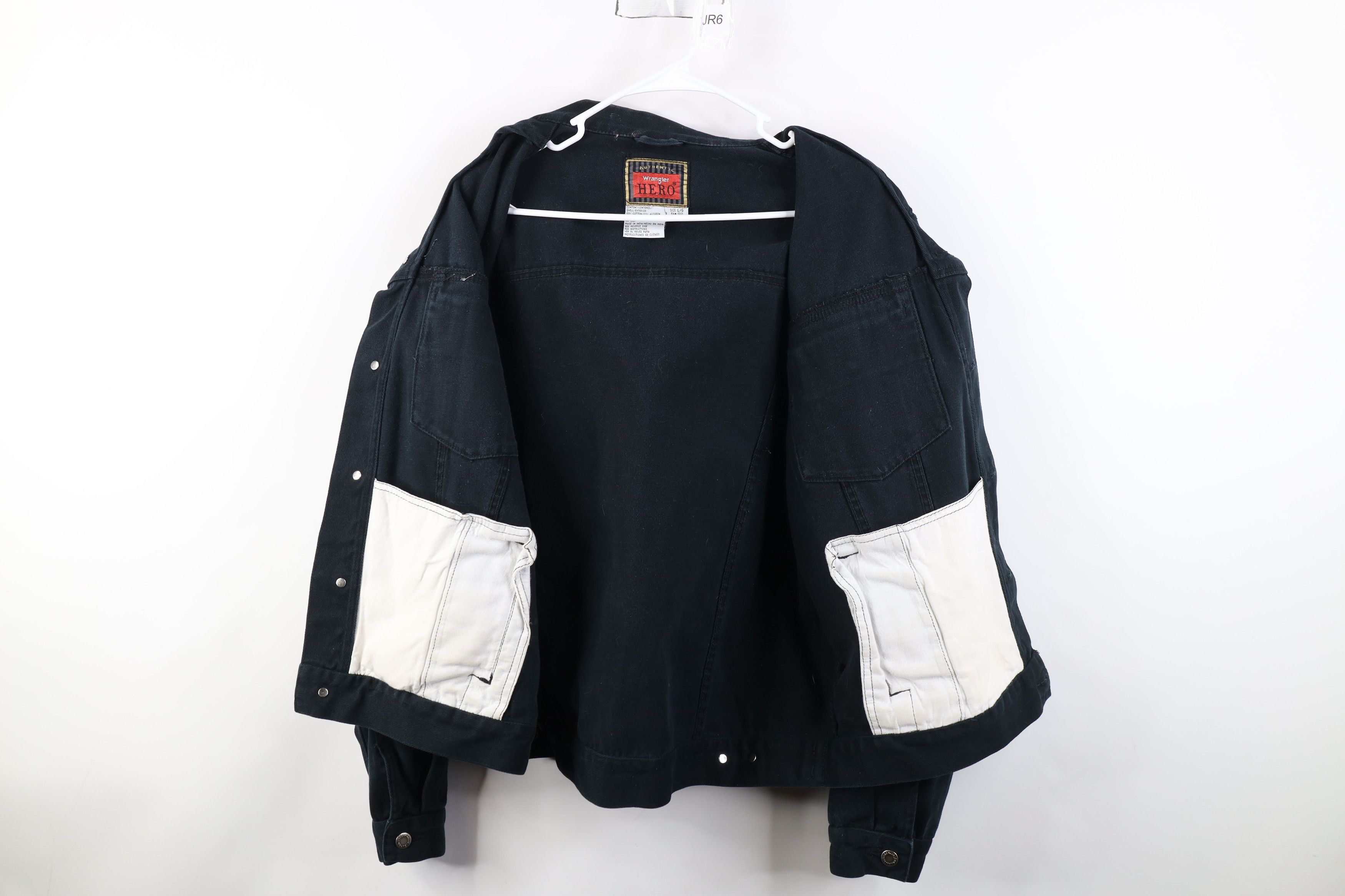 Wrangler Vintage 90s Y2K Wrangler Denim Jean Trucker Jacket Black Size US L / EU 52-54 / 3 - 8 Thumbnail