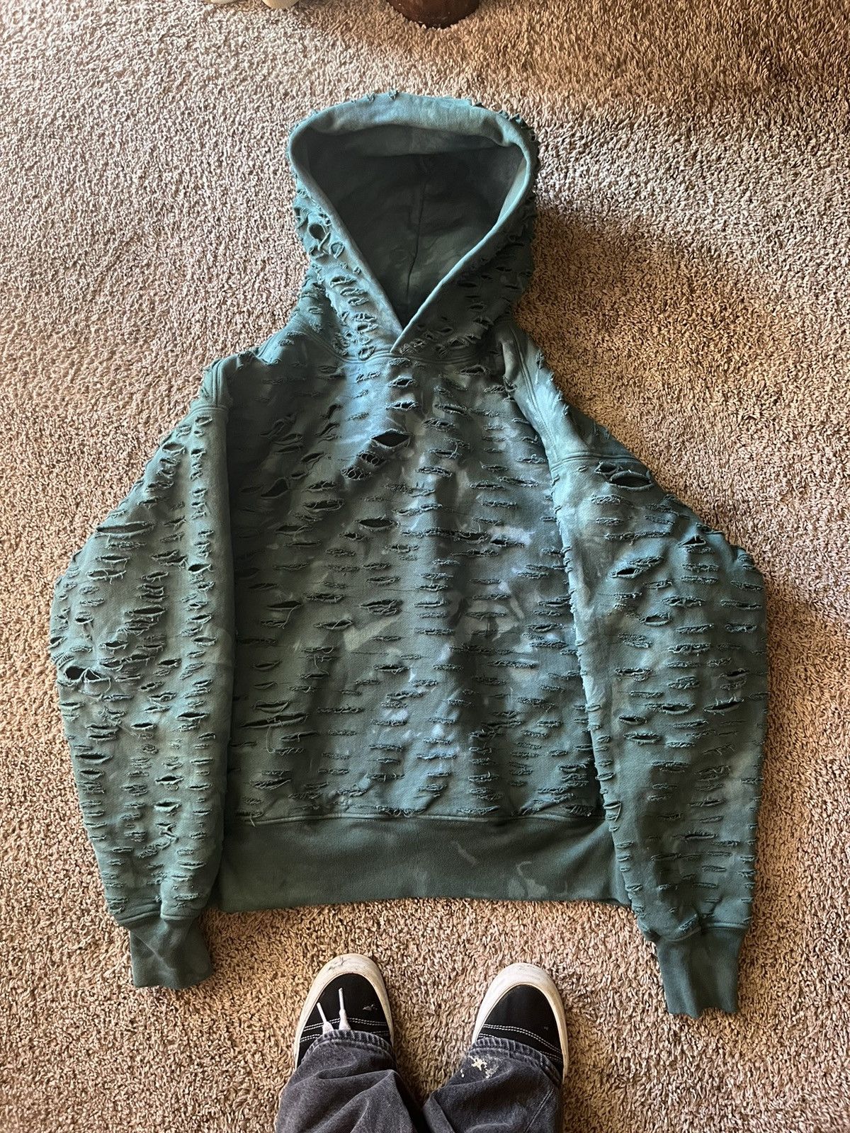 image of Ends Repair Green 1/1 Shedder Hoodie, Reversible!, Men's (Size Large)
