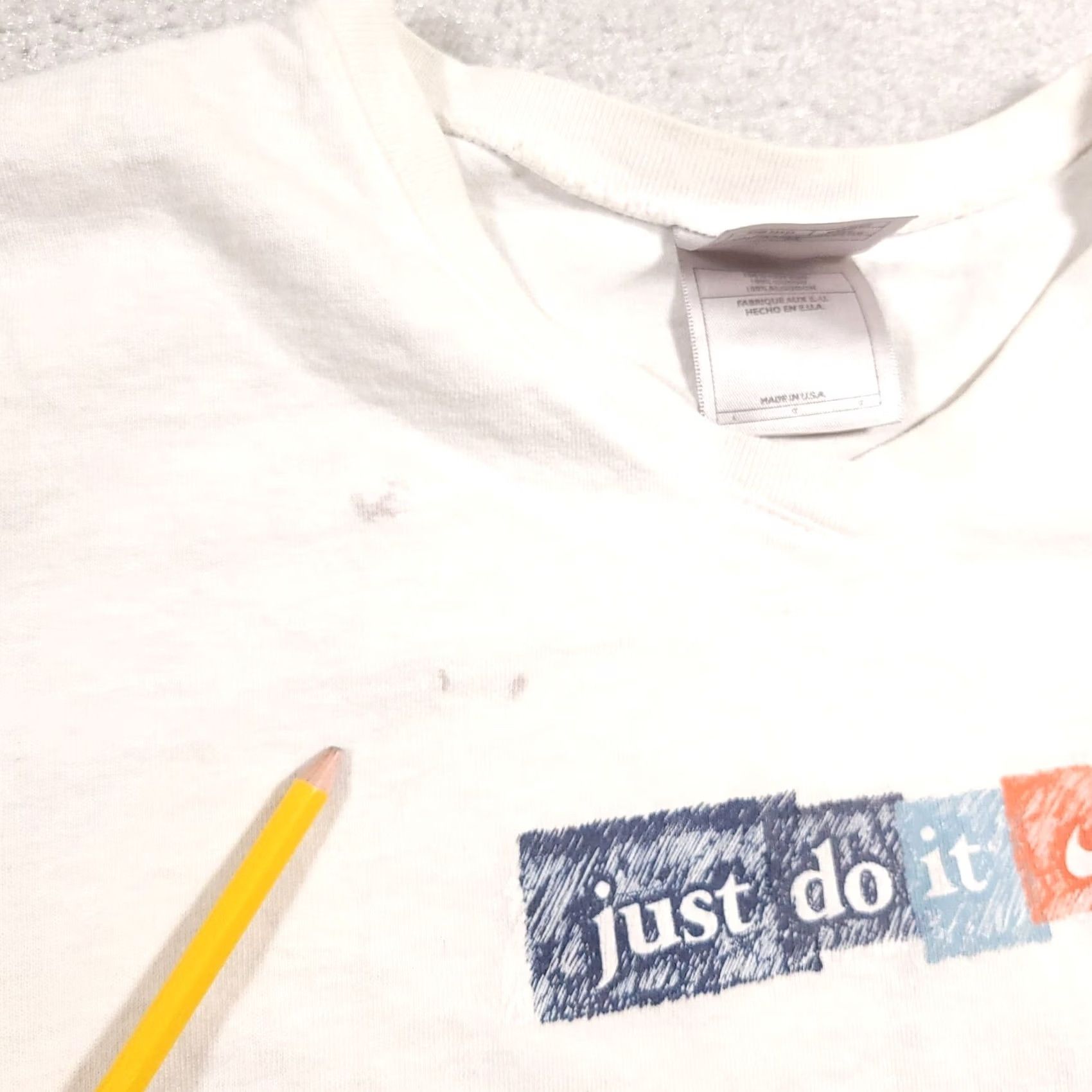Nike Nike V-Neck Shirt L White USA Made Graphic Spell-Out Vtg 90s Grunge Streetwear Mens Size US L / EU 52-54 / 3 - 7 Thumbnail