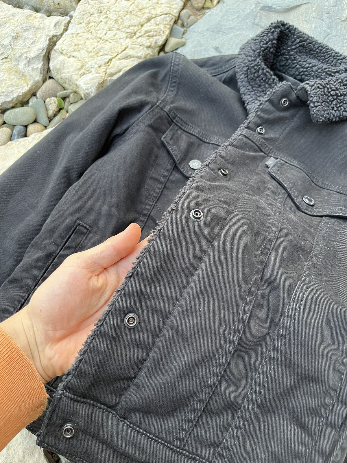 Levi's Levi’s sherpa trucker jacket denim full black levis gothic Size S / US 4 / IT 40 - 16 Thumbnail