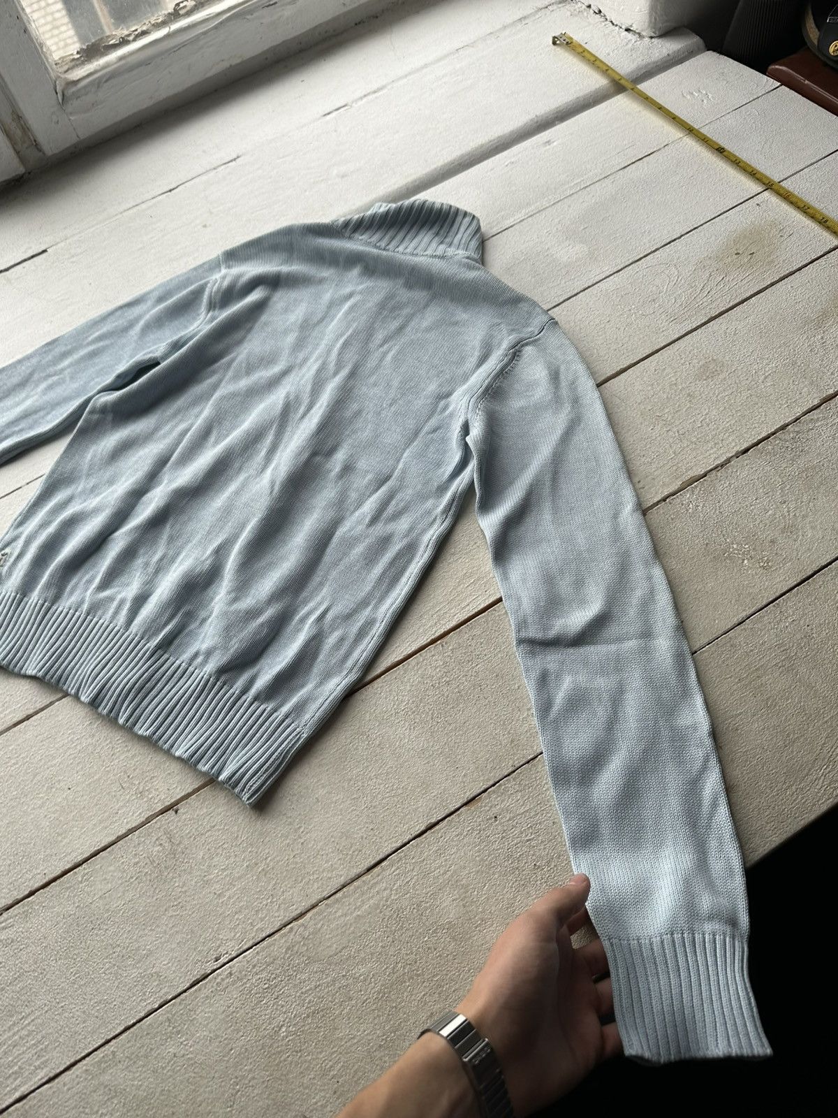 Armani 🚨90s Armani Jeans Sweater wmn sz 40 light blue with logo l Size S / US 4 / IT 40 - 11 Thumbnail