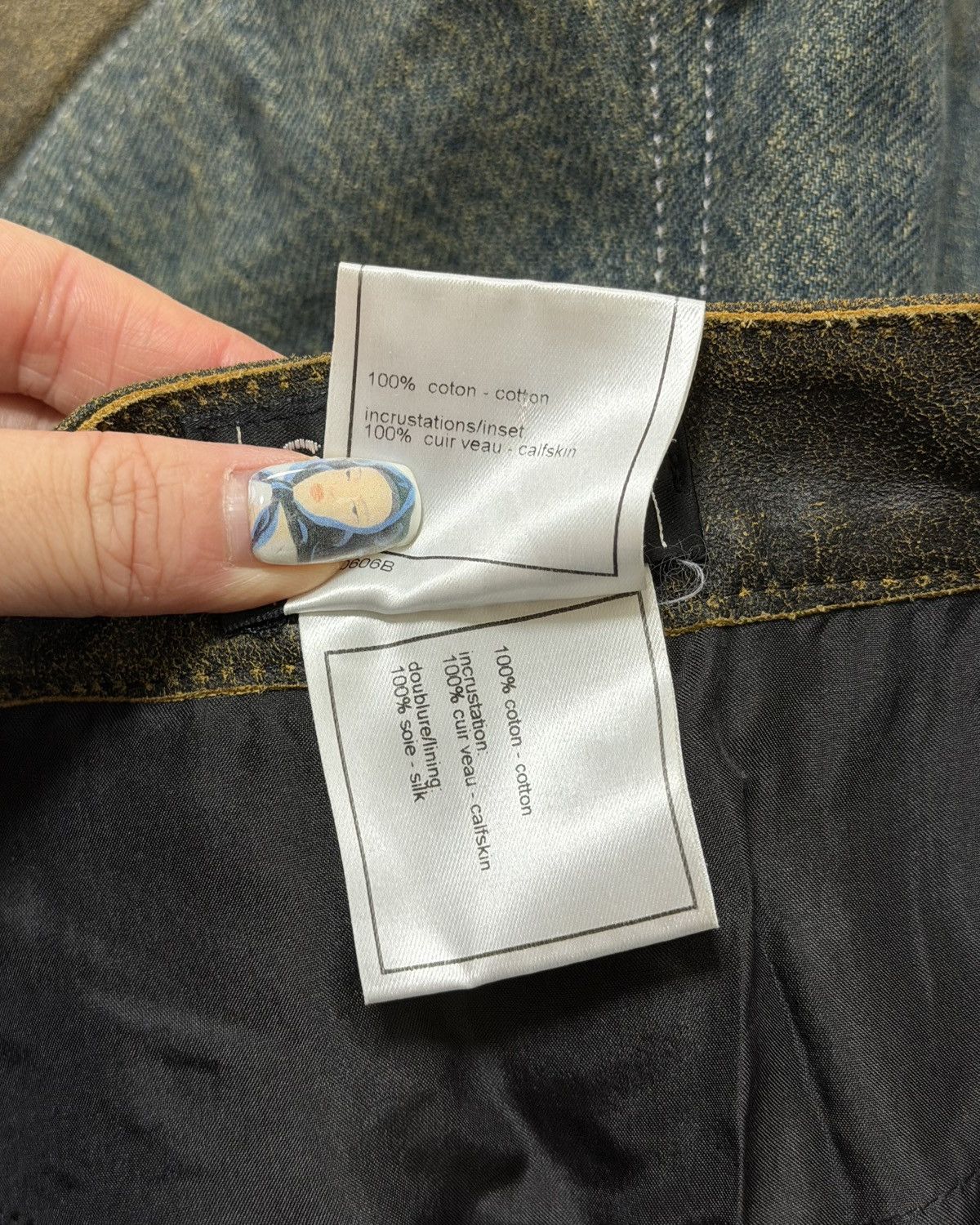 Chanel CHANEL Fall Winter 2000 Leather × Denim Hybrid Shorts Size 27" / US 4 / IT 40 - 6 Thumbnail