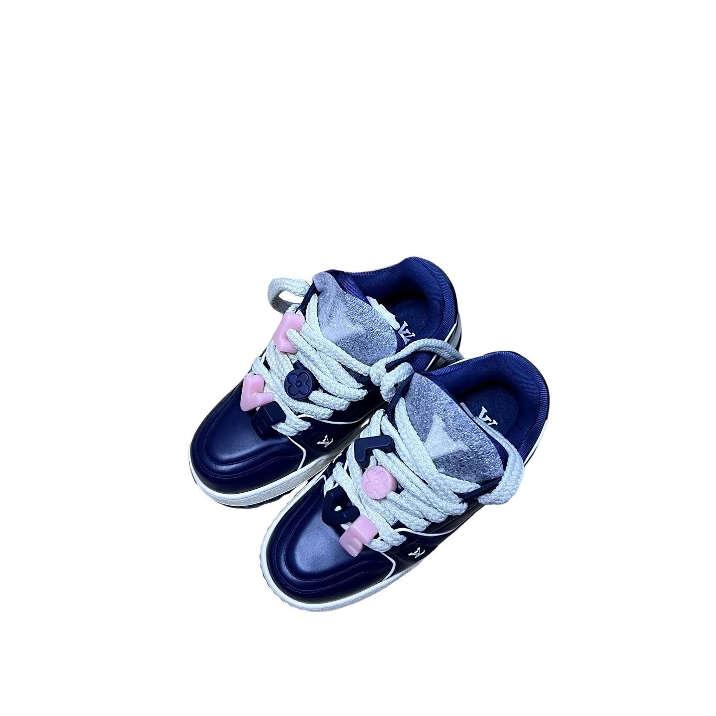 Louis Vuitton Louis Vuitton Blue Leather Low-Top Sneakers UK 5.5 Size US 6.5 / EU 39-40 - 1 Thumbnail