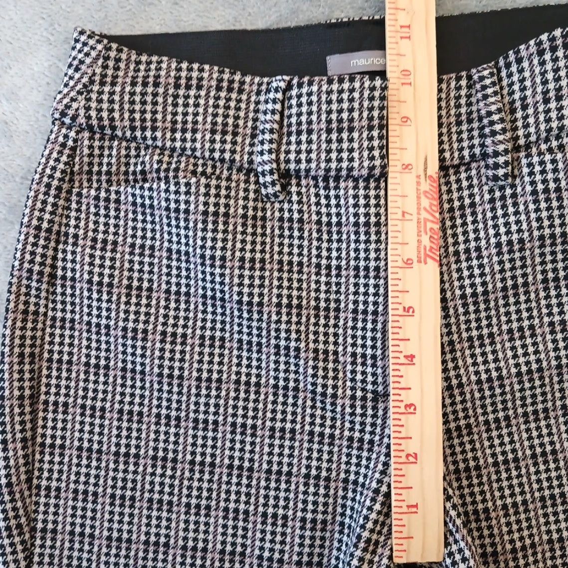 Vintage Maurices Dress Pants Womens XS Black Plaid Stretch Pockets 26x28 Mid Rise Straight 28 Inseam (Regular) Matches Size 26" / US 2 / IT 38 - 4 Thumbnail