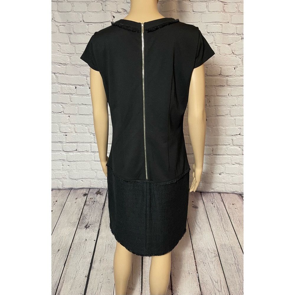 Karl Lagerfeld NWT New $150 Karl Lagerfeld Black Tweed Sheath Short Sleeve Size L / US 10 / IT 46 - 3 Thumbnail