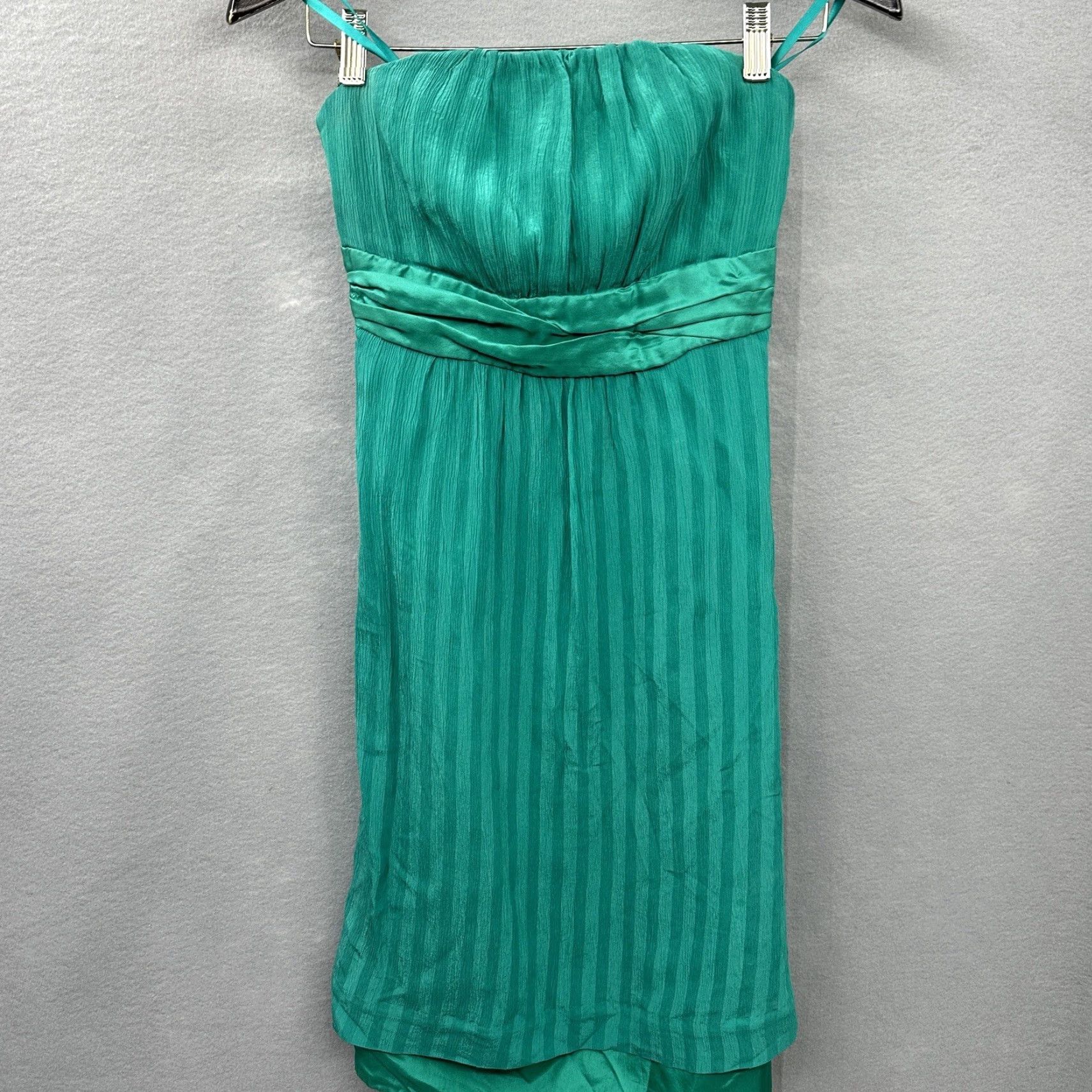 Anthropologie VINTAGE Anthropologie Moulinette Soeurs Dress Womens 2 Green Silk Strapless Mini 2 Green Bohemian Floral Ladies Dress 90s Designer Womens Size XS / US 0-2 / IT 36-38 - 2 Thumbnail