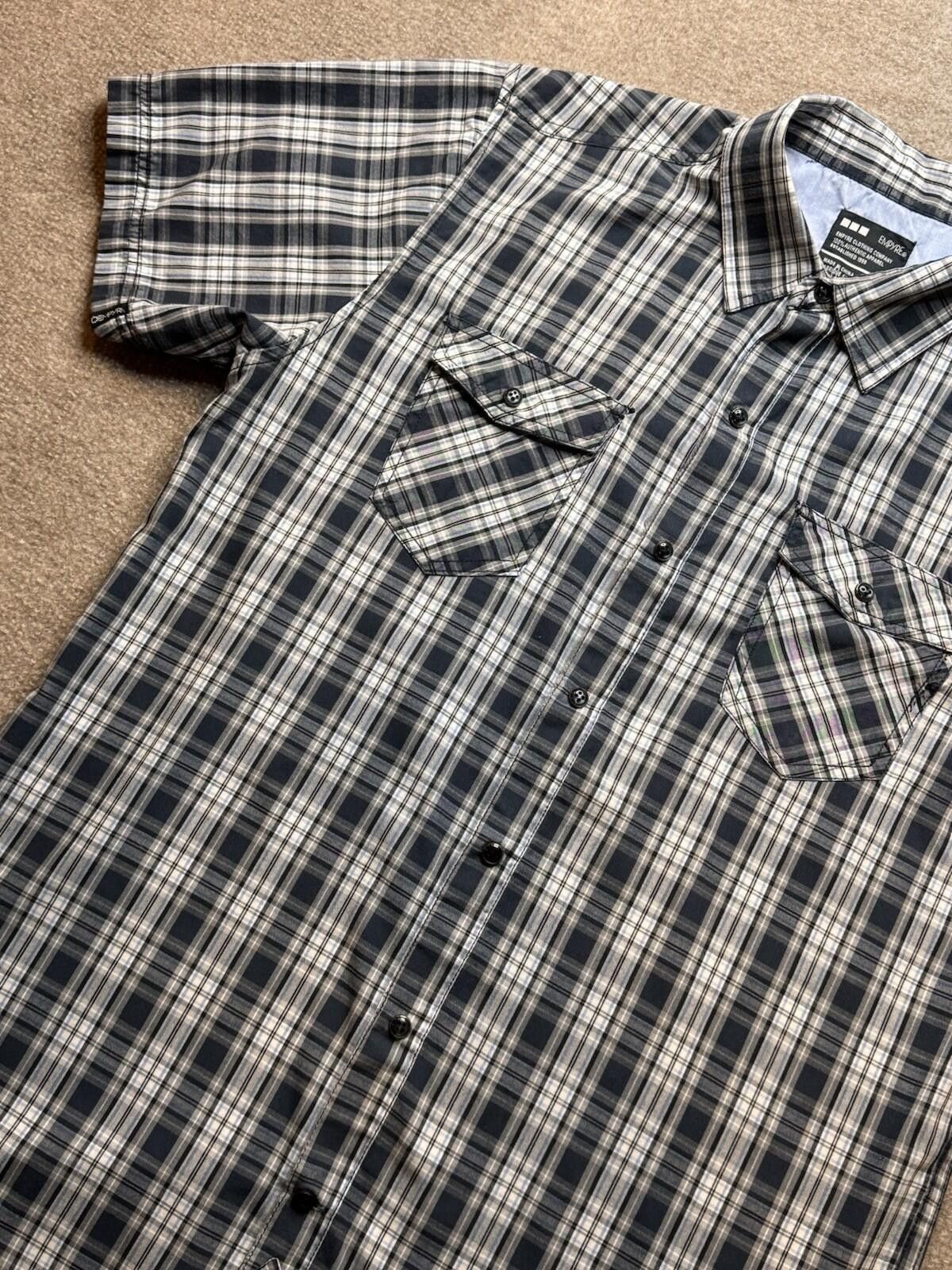 Empyre Empyre Men's Lg Gray Plaid Short Sleeve Pearl Snap Up [730] Size US L / EU 52-54 / 3 - 1 Thumbnail