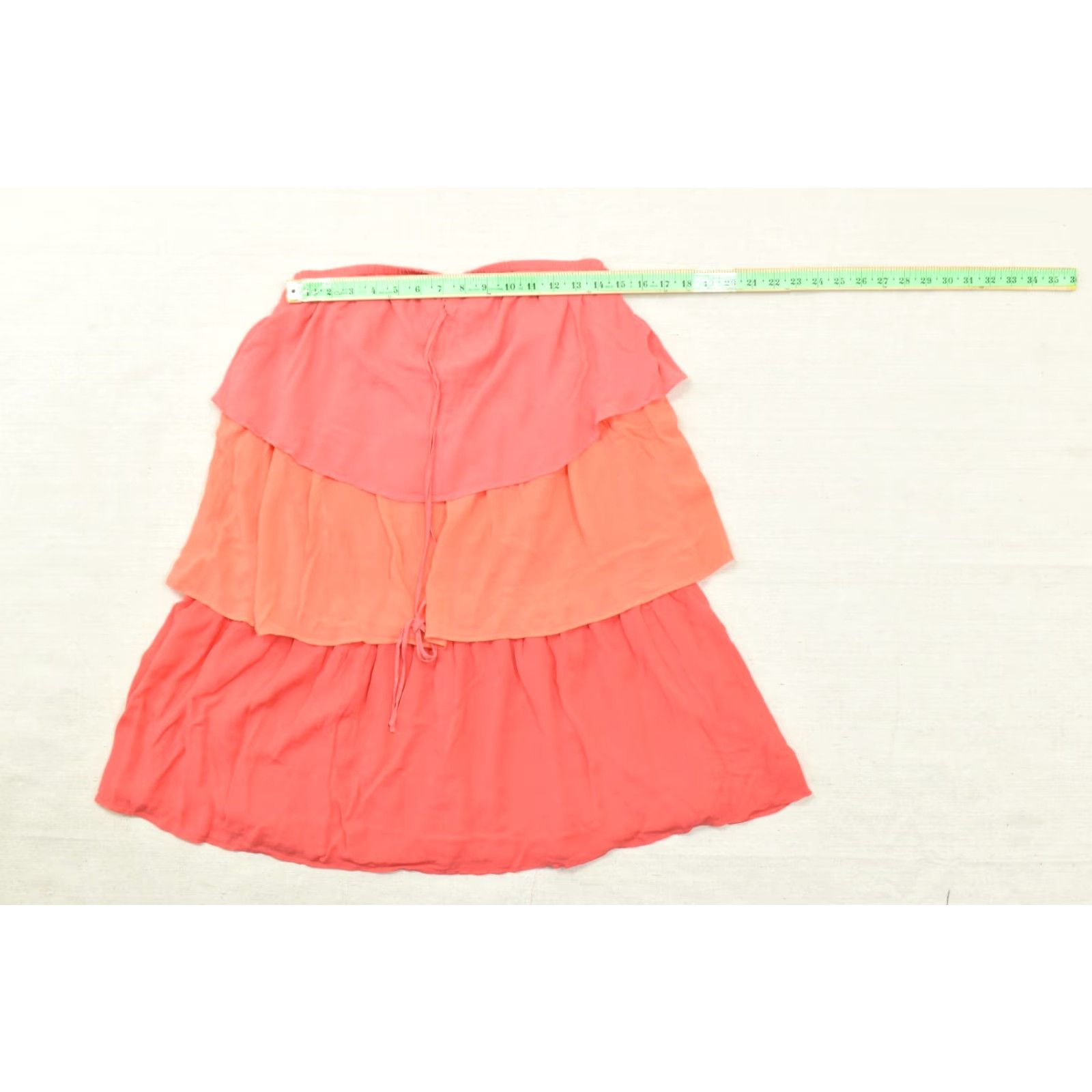 Loft LOFT Skirt Women's Mini Ruffle Tiered Coral Orange Rayon Lined Casual M Size 32" / US 10 / IT 46 - 3 Thumbnail