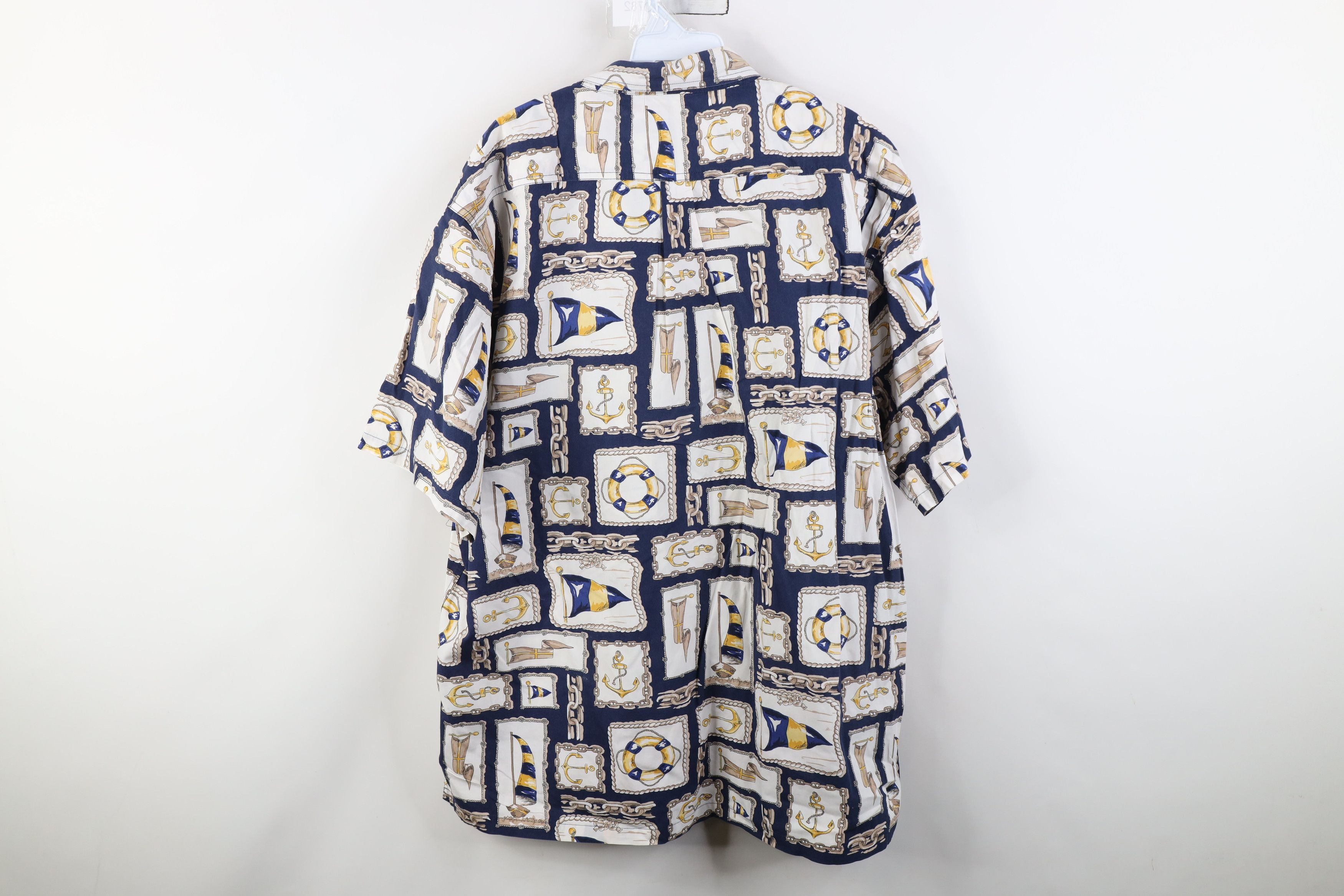 Vintage Vintage 90s Streetwear Anchor Flag Boating Button Down Shirt Size US XL / EU 56 / 4 - 9 Thumbnail
