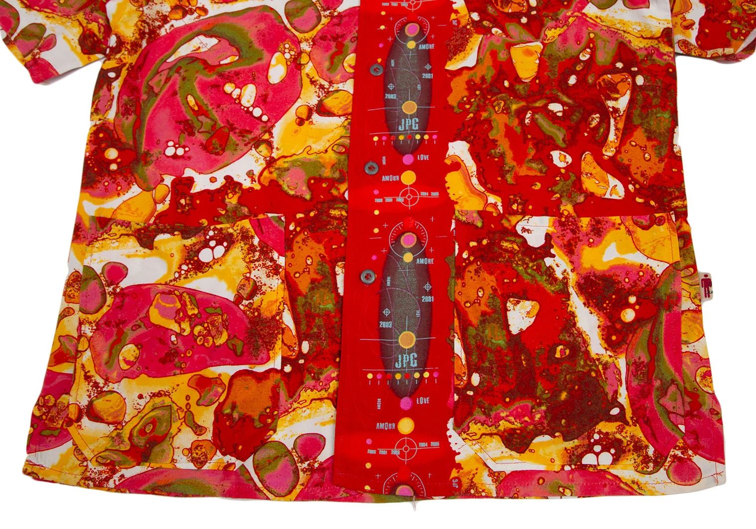 Jean Paul Gaultier Psychedelic Print Rayon Short Sleeve Shirt Red Multi M Size US M / EU 48-50 / 2 - 7 Thumbnail