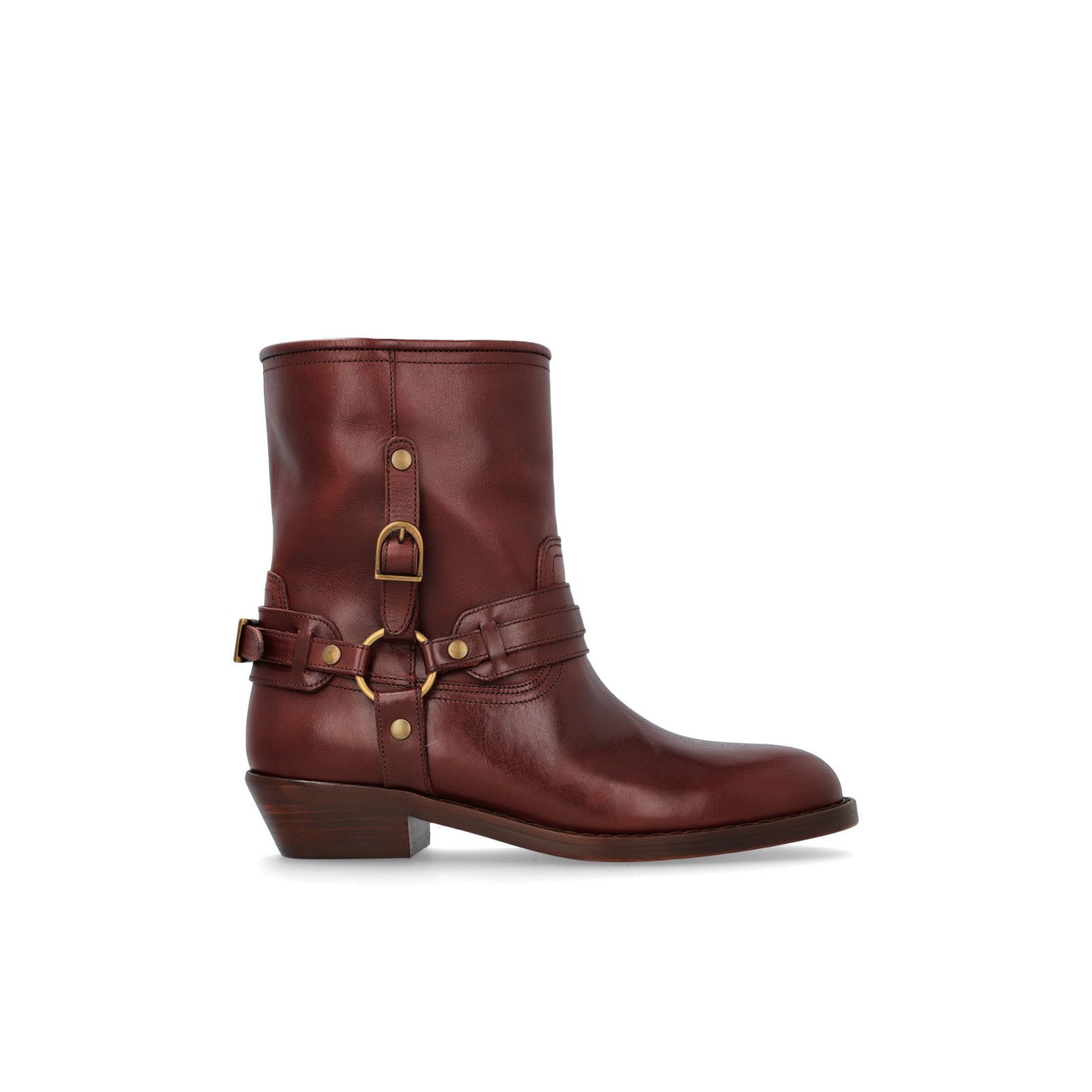 ISABEL MARANT Ildred Burgundy Brown Leather Ankle Boots New