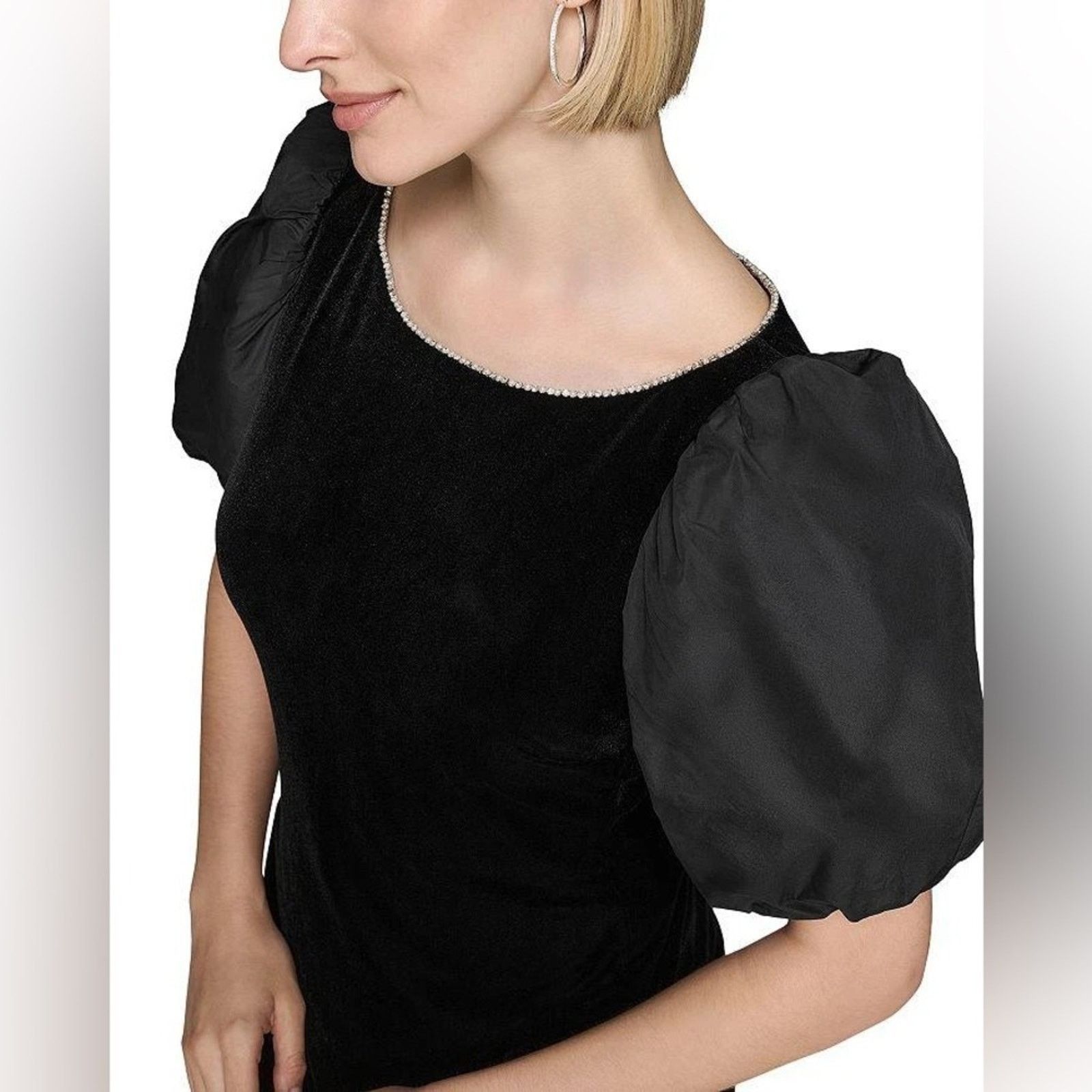 Karl Lagerfeld KARL LAGERFELD PARIS Elegant Black Puff Sleeve Dress Size 4 Size S / US 4 / IT 40 - 2 Thumbnail