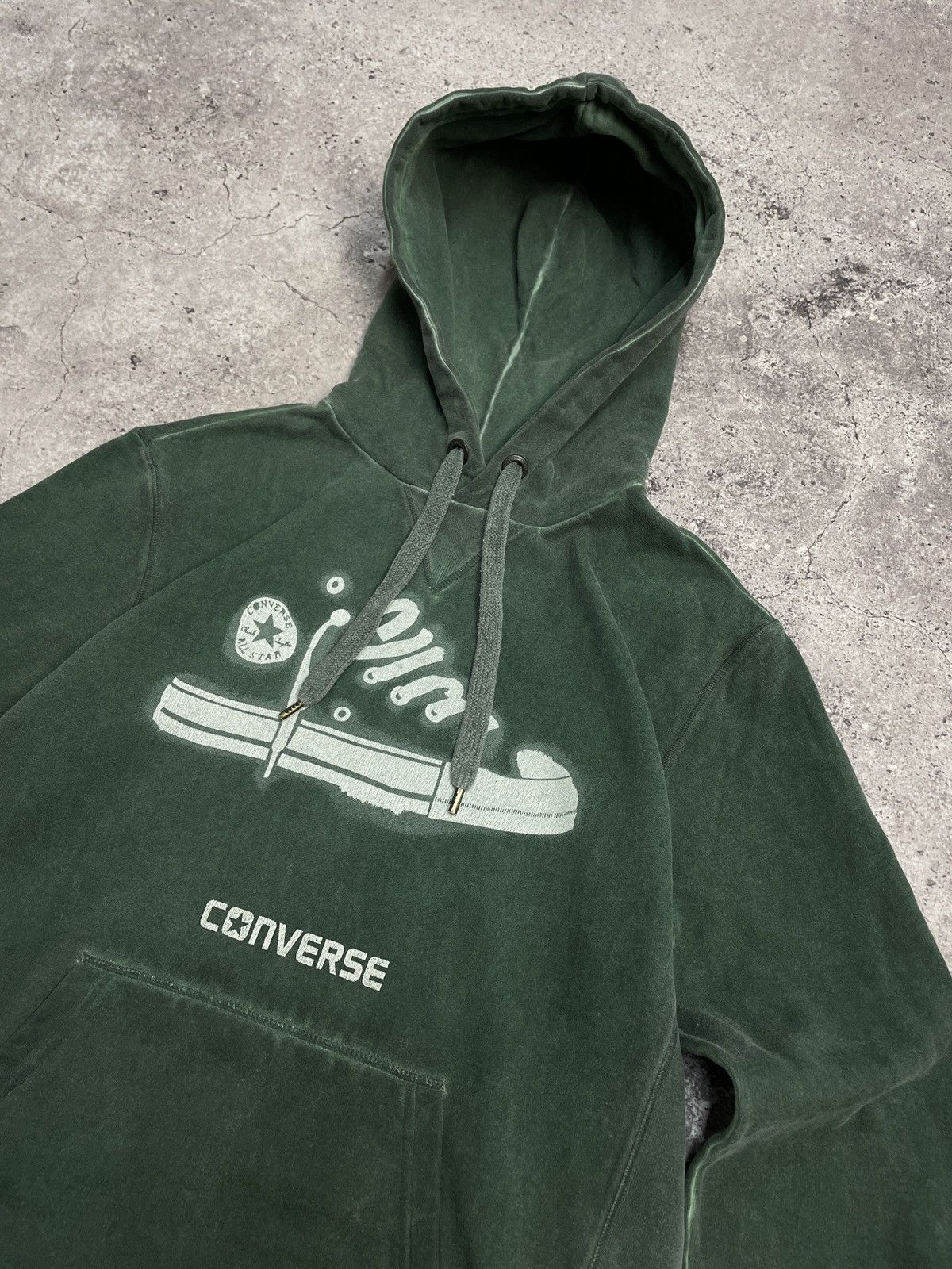 Converse Vintage Converse Green Hoodie 00s Big Logo Size US M / EU 48-50 / 2 - 1 Thumbnail