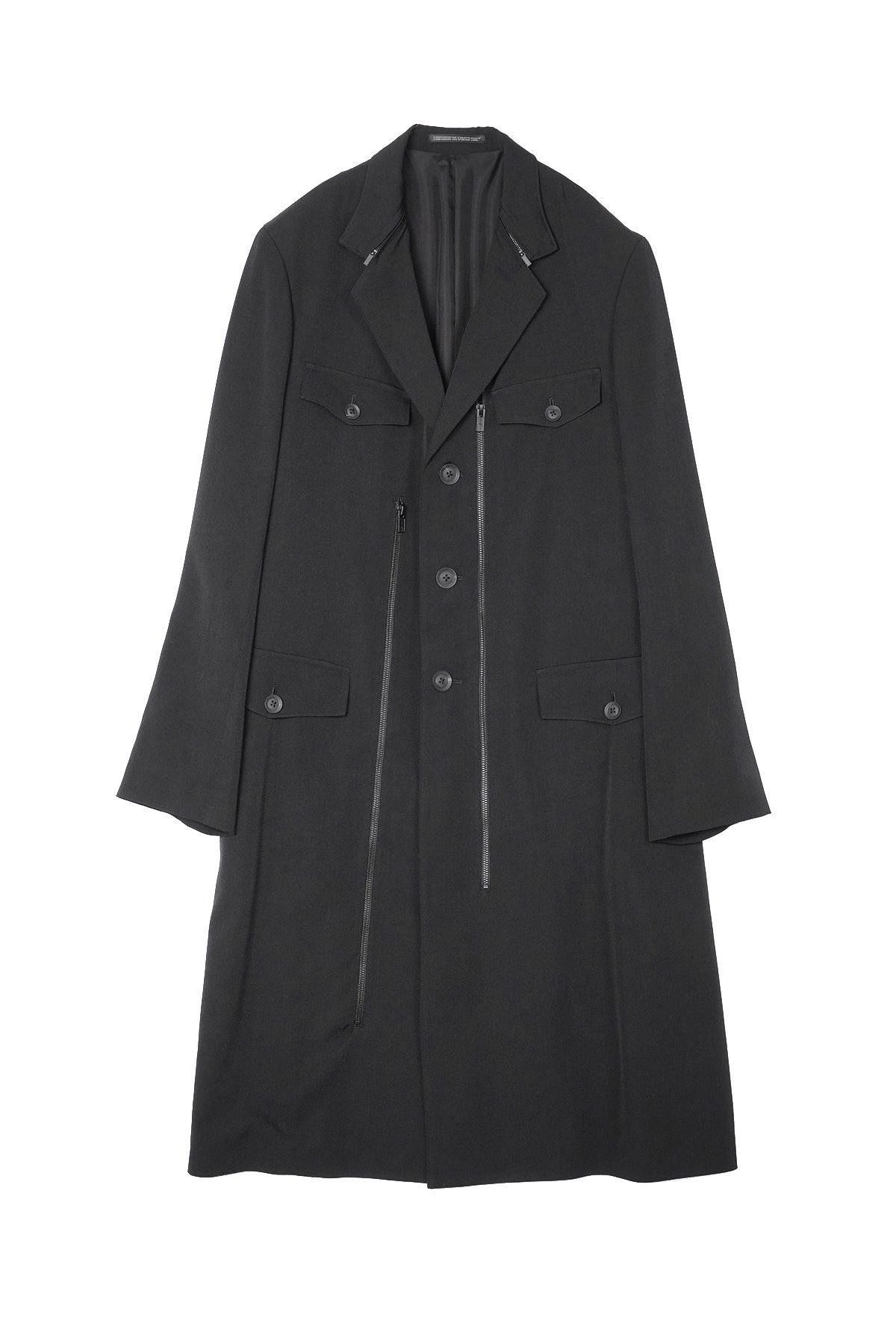 Yohji Yamamoto Yohji Yamamoto Pour Homme WOOL 3BUTTONS ZIP LONG COAT Jacket Size US S / EU 44-46 / 1 - 1 Thumbnail