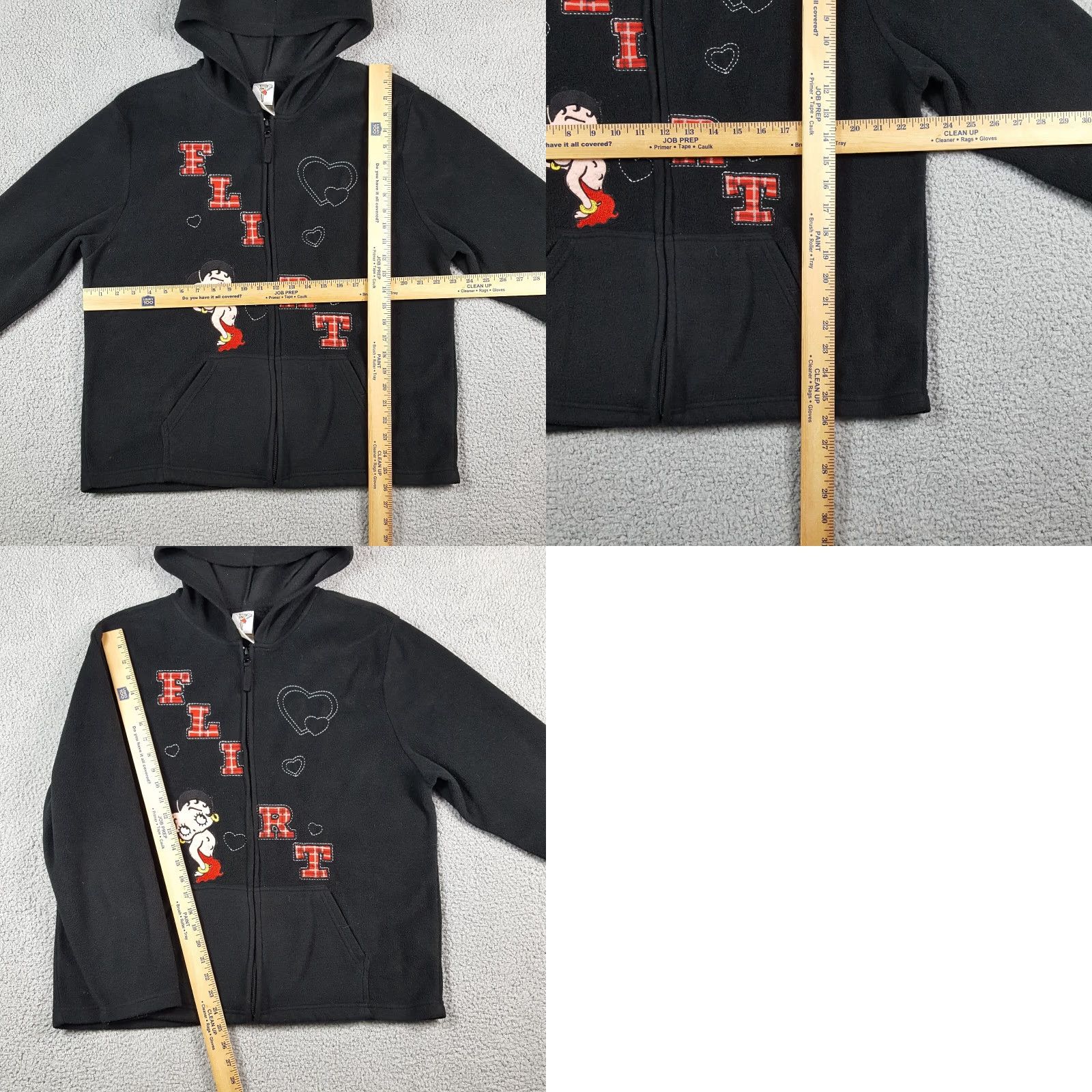 Vintage Betty Boop Flirt Black Fleece Hooded Y2K Women's XL Sweatshirt Cartoon Zip Up Hoodie Size XL / US 12-14 / IT 48-50 - 8 Thumbnail