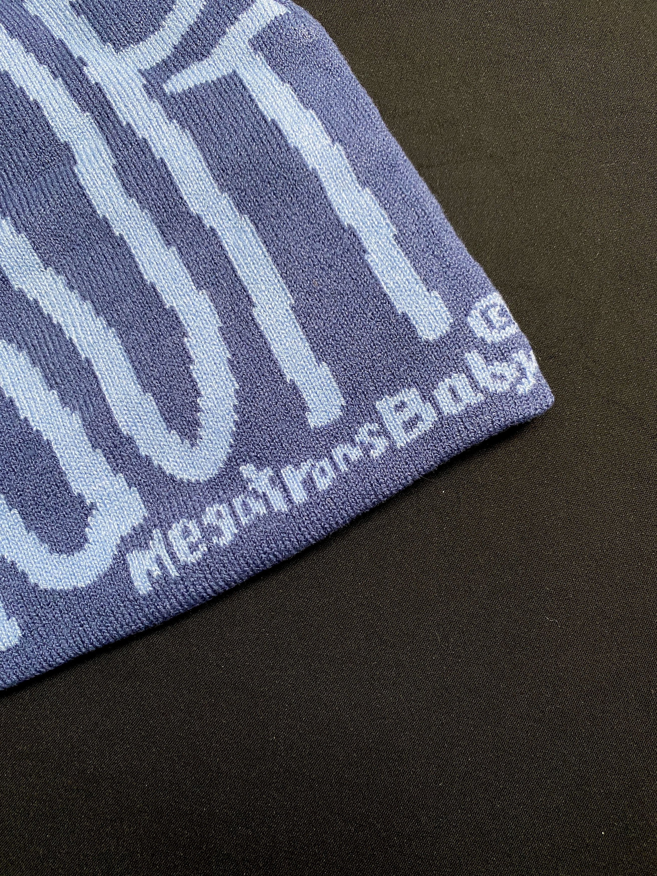 Japanese Brand Rare Dog Pound Beanie Graphic No Cuff Blue Beanie Hats OS Size ONE SIZE - 5 Thumbnail
