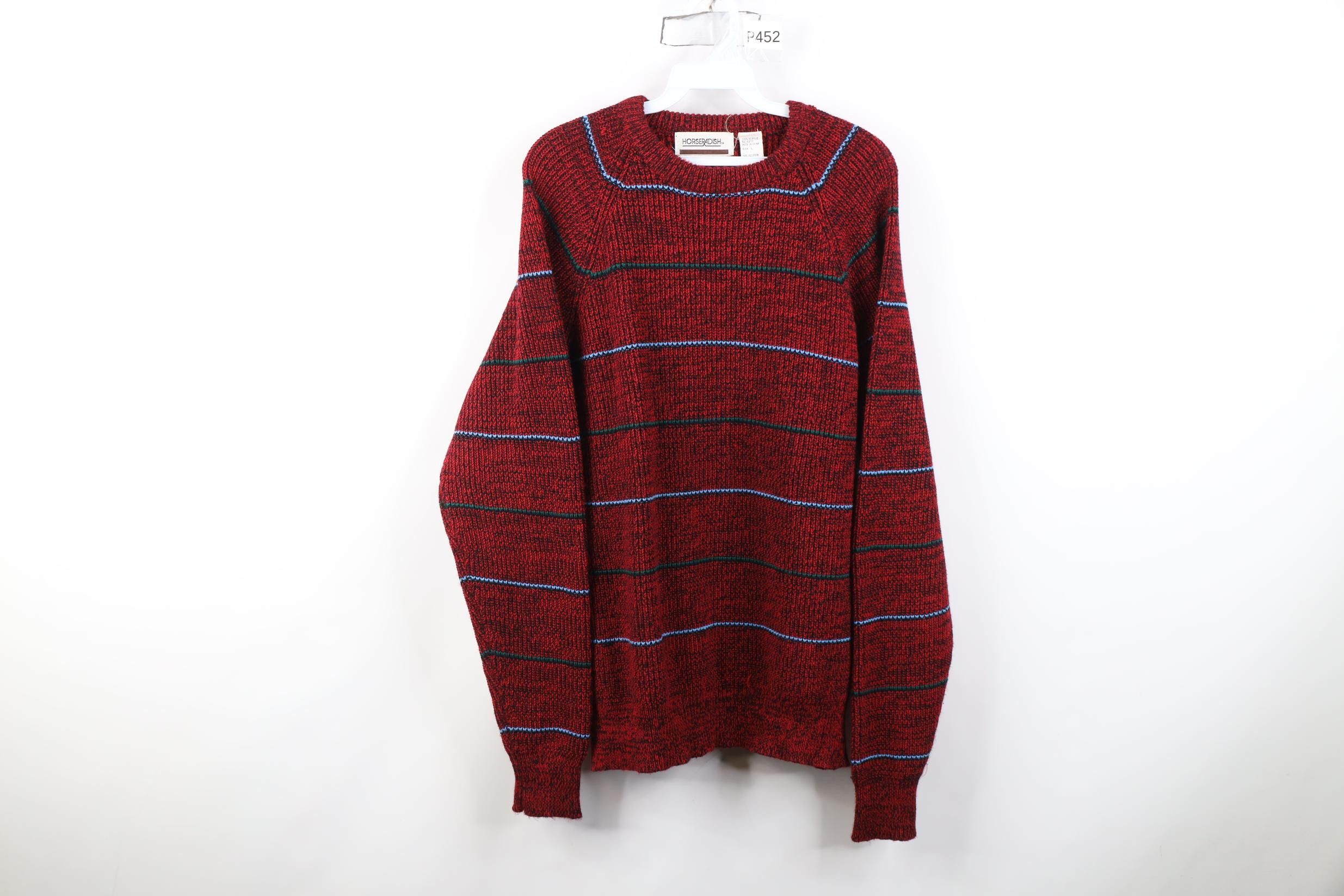 Vintage Vintage 90s Streetwear Chunky Ribbed Knit Crewneck Sweater Size L / US 10 / IT 46 - 1 Thumbnail