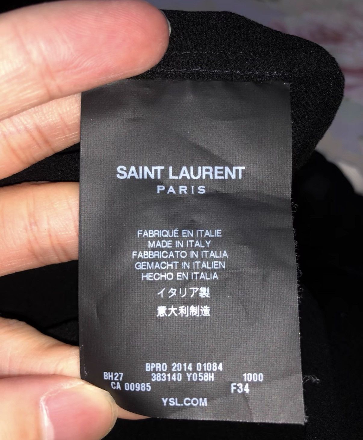 Saint Laurent Paris Saint Laurent 15SS Black/White Peak Lapel Sheer Silk Shirt Size US XS / EU 42 / 0 - 7 Thumbnail