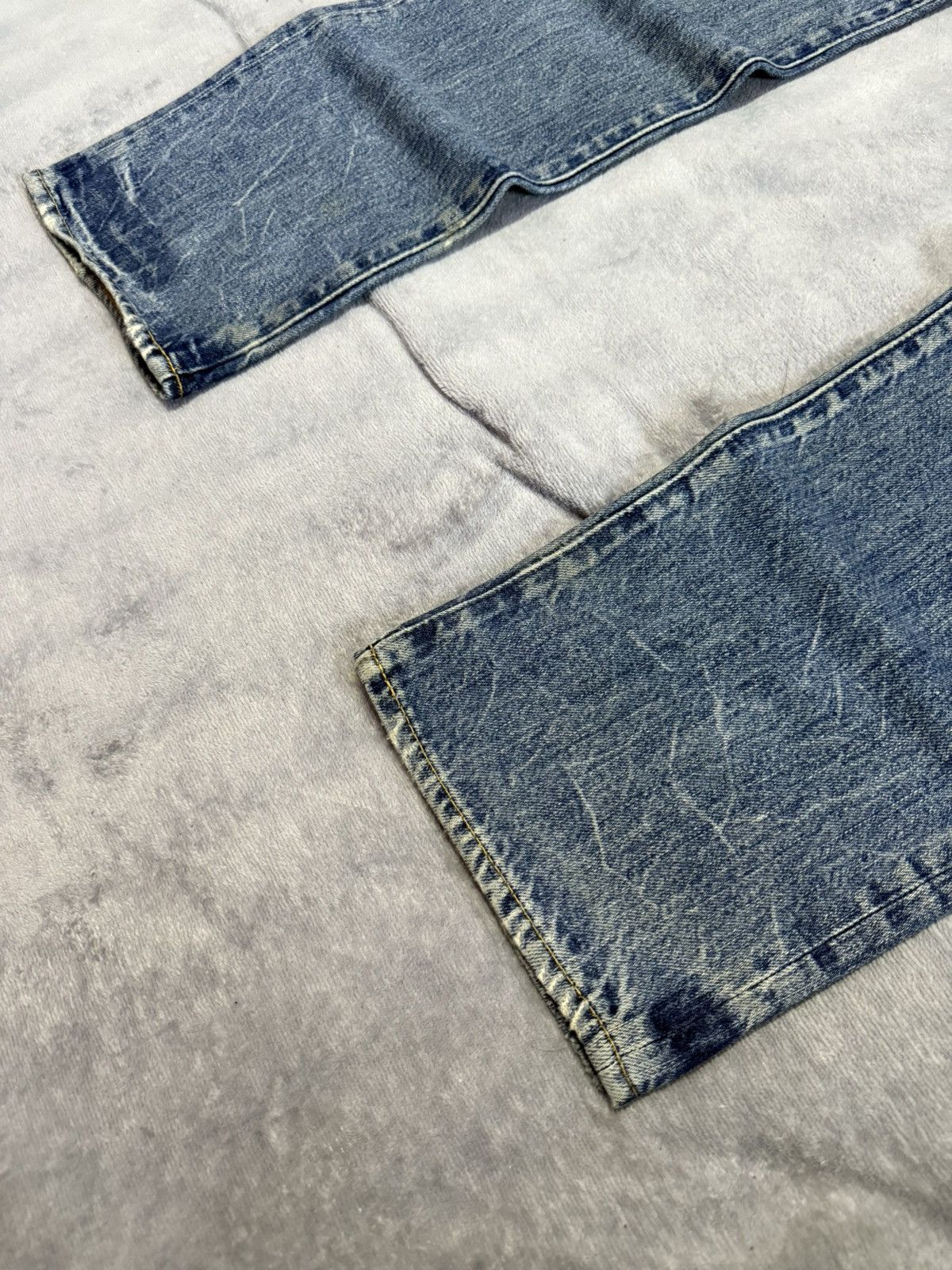 Japanese Brand × Le Grande Bleu (L.G.B.) Antgauge Japan Asymmetrical Pocket Double Waist Fade Jeans Size US 32 / EU 48 - 14 Thumbnail