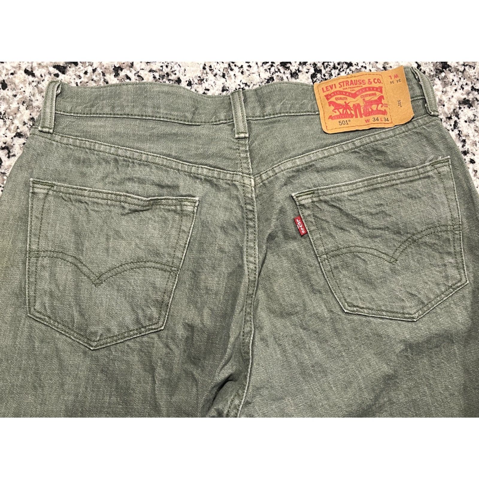Levi's Levi's 501 XX Jeans White Oak Cone Denim Straight Leg Button-Fly Green 31x31.5 Mens Regular 501 Series Size US 31 - 5 Thumbnail