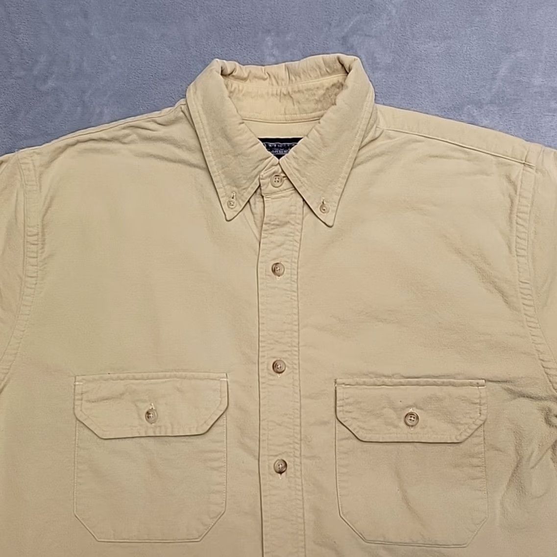Lands' End Lands' End Chamois Shirt Men MT Yellow Flannel Classic 80s Retro Outdoor Vintage Button-Up Large Tall Women? Size US M / EU 48-50 / 2 - 3 Thumbnail